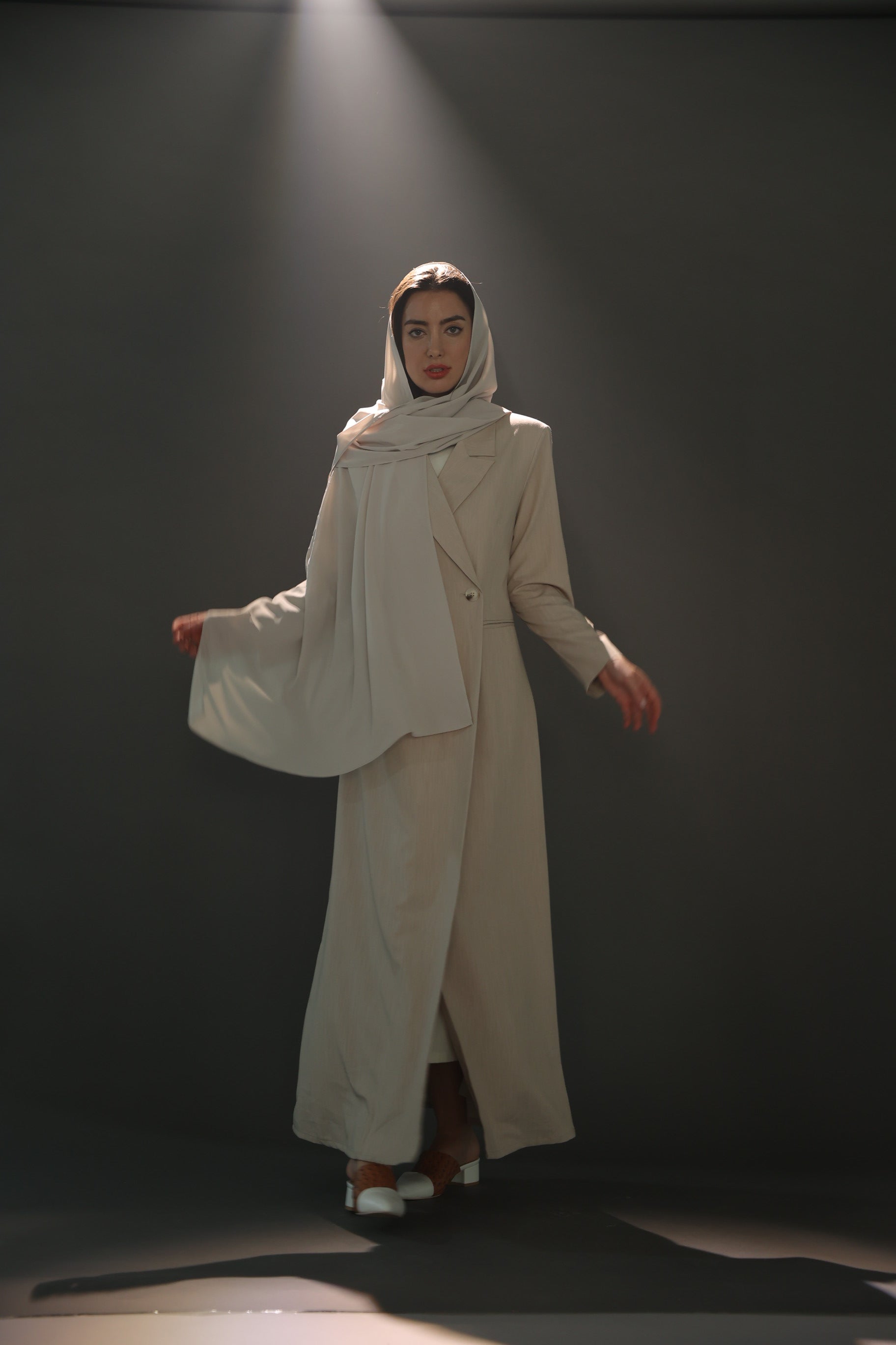 Sugar Beige Suit Abaya