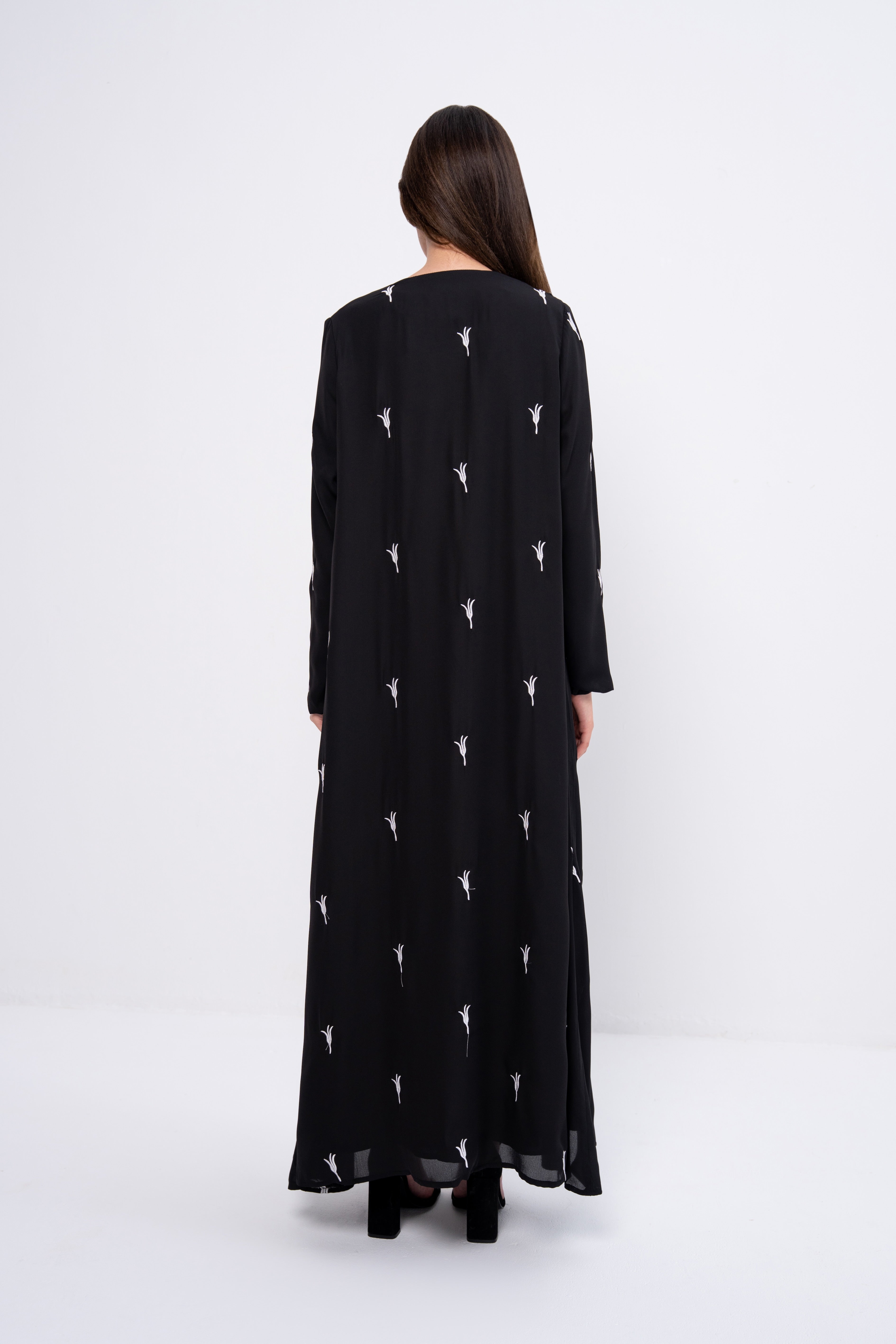 Embroidered Abaya in Black