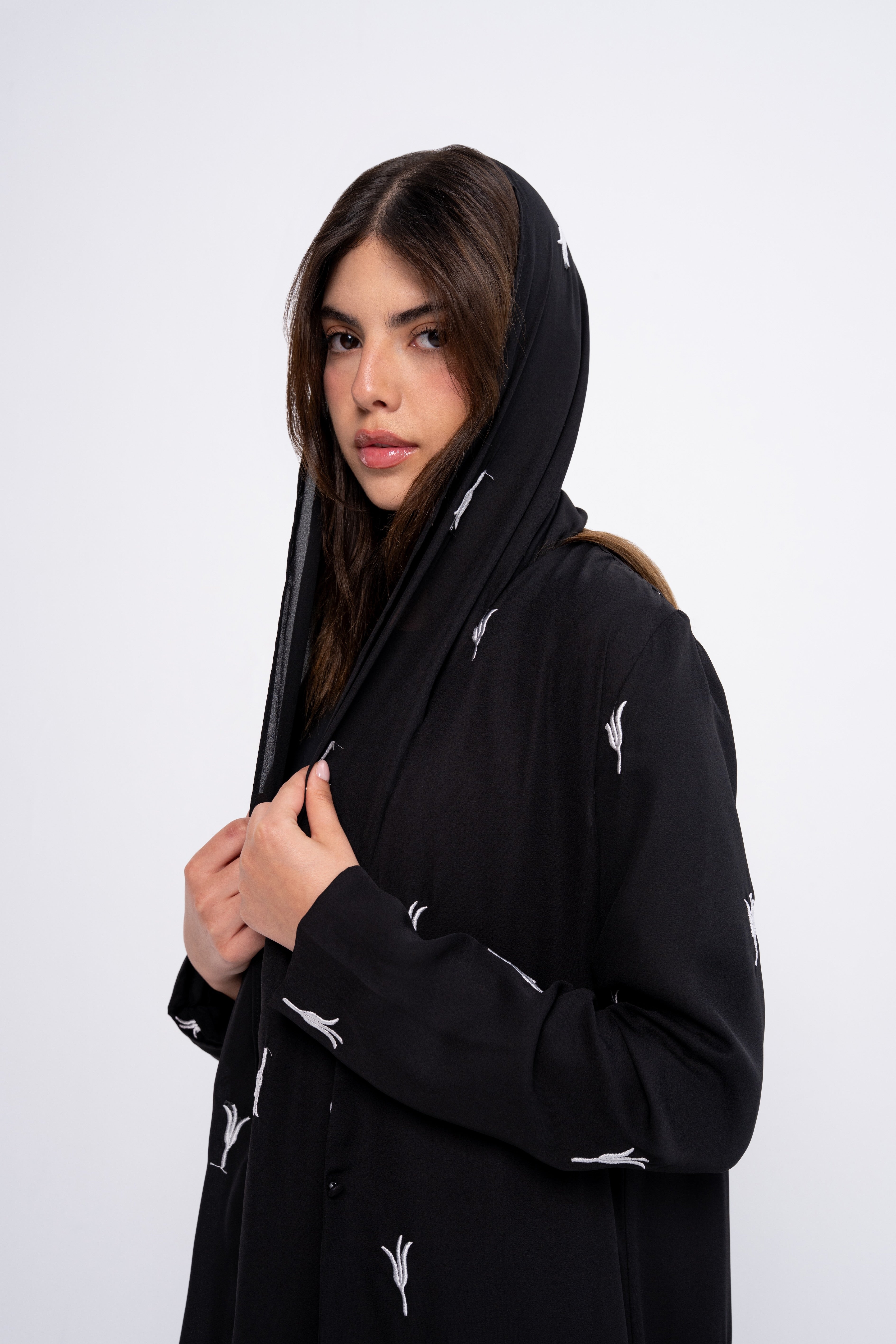 Embroidered Abaya in Black