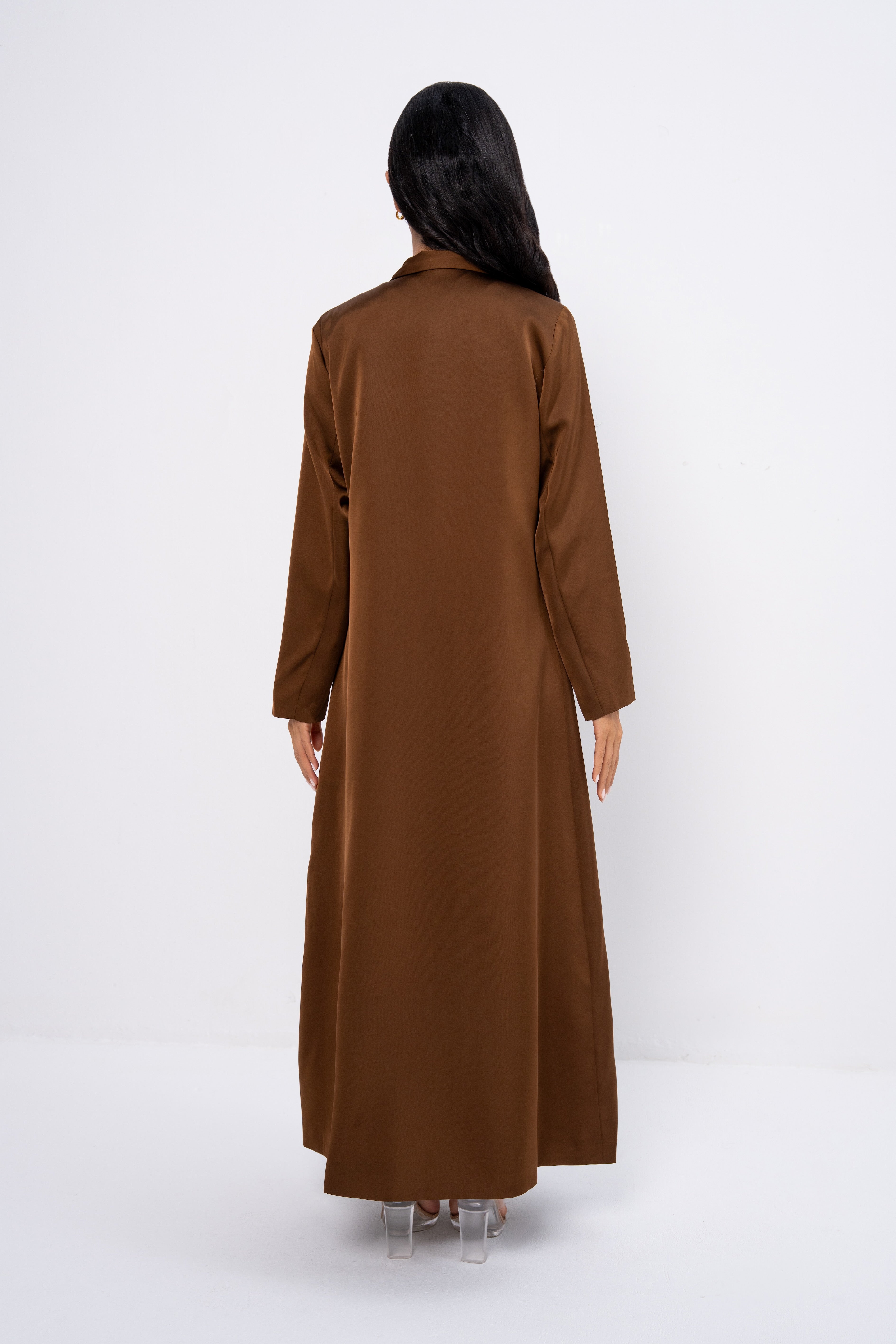 Silk Abaya in Brown