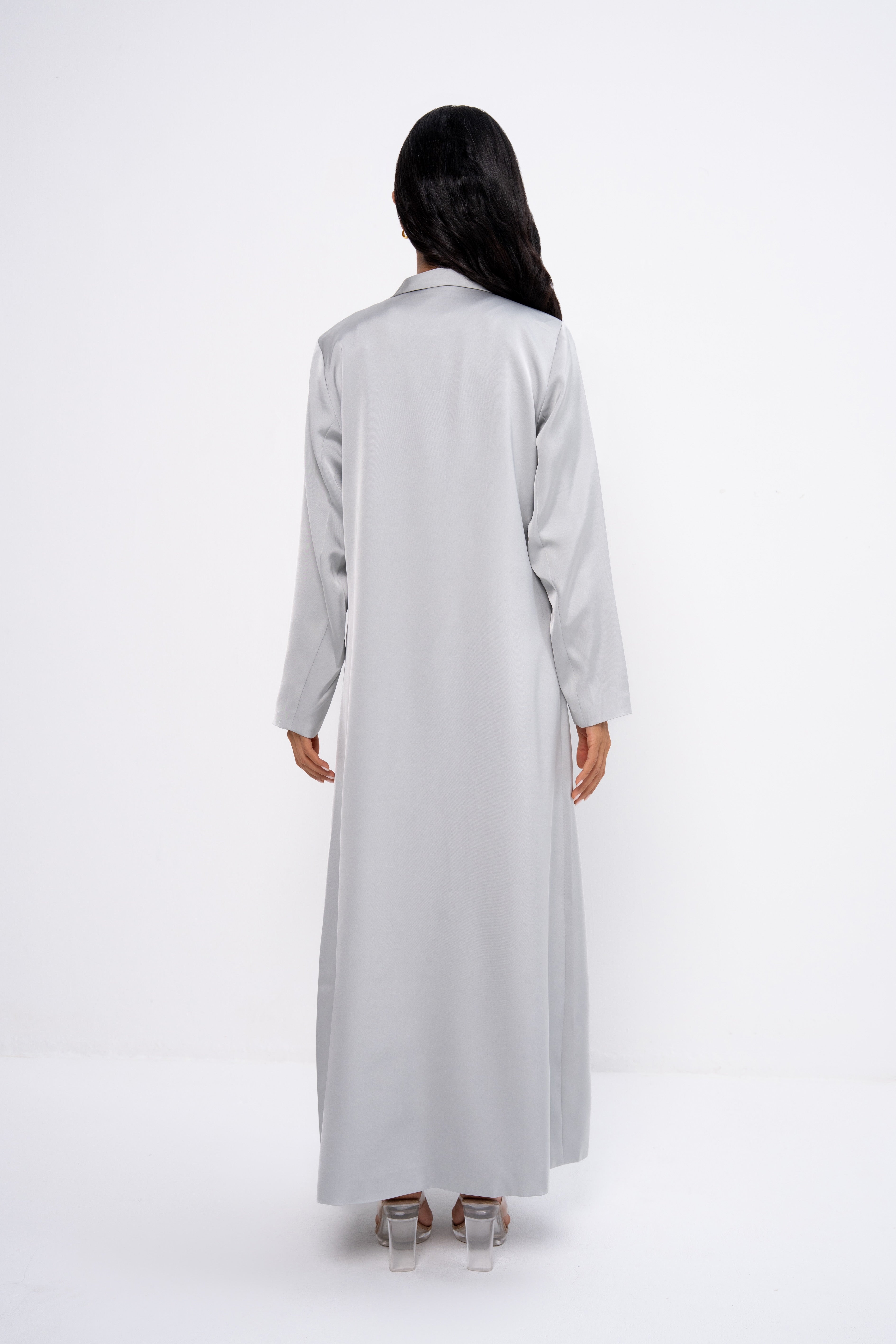 Silk Abaya in Grey