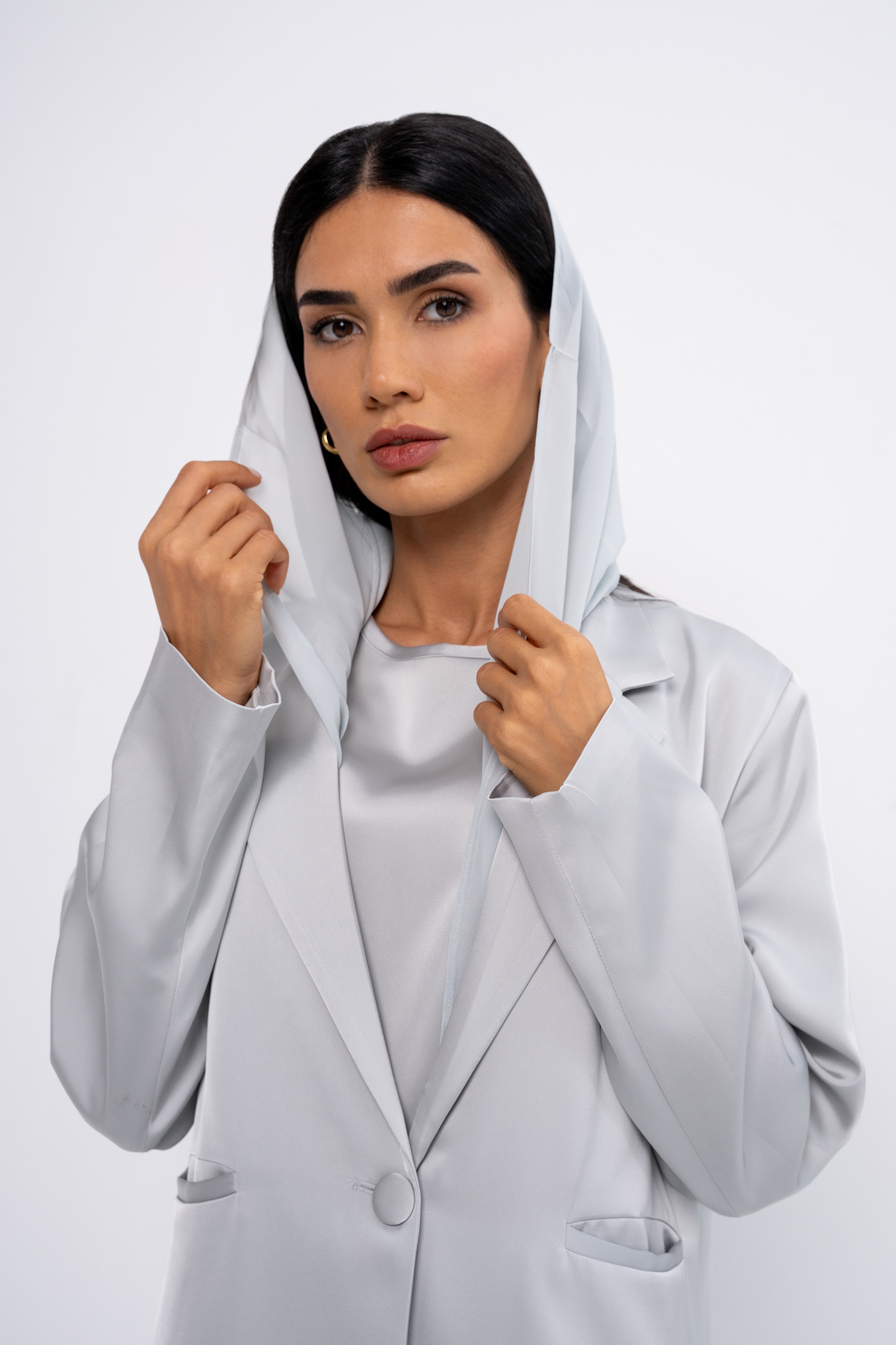 Silk Abaya in Grey