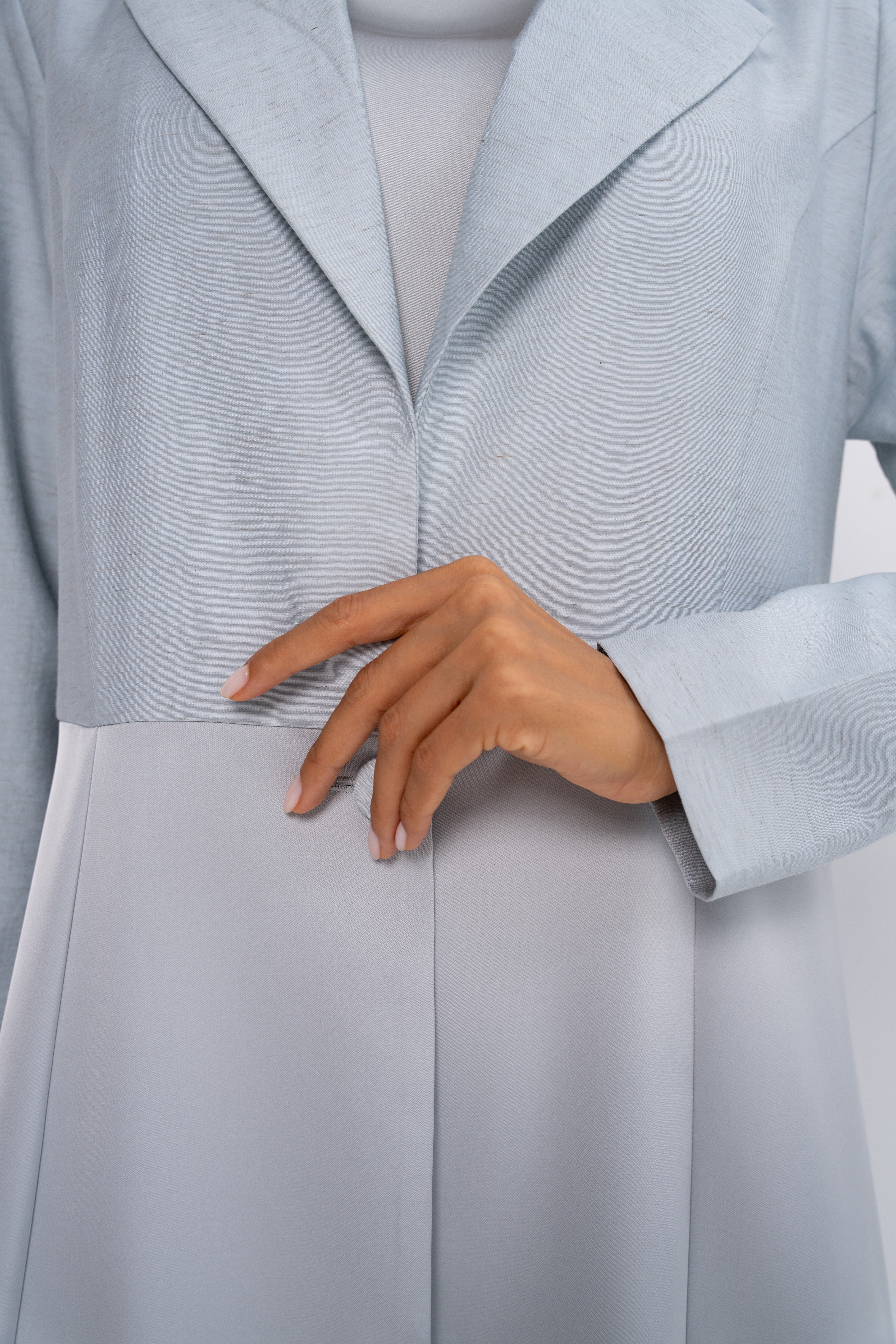 Multi-Fabric Abaya Grey