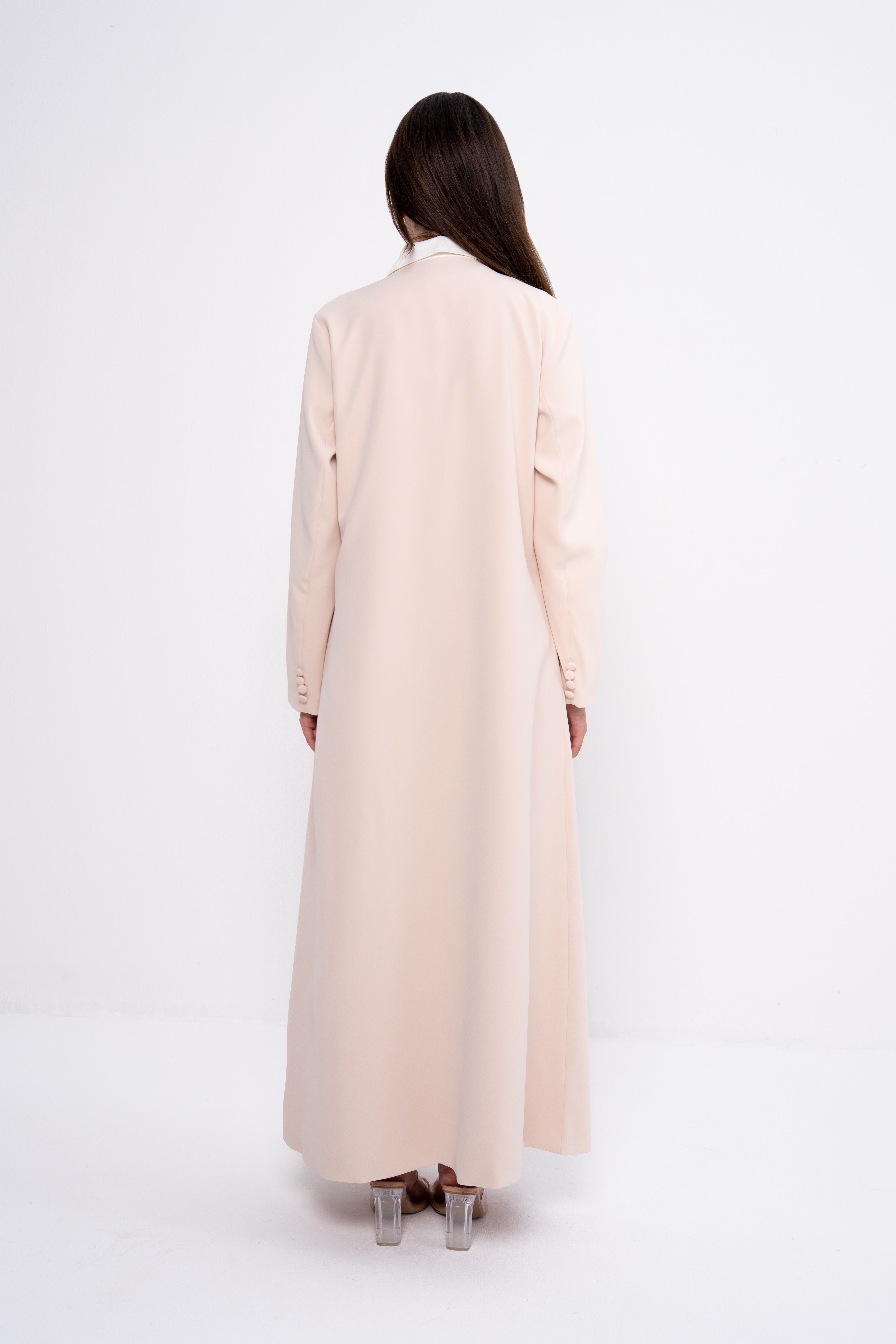 Color Block Suit Abaya in Beige