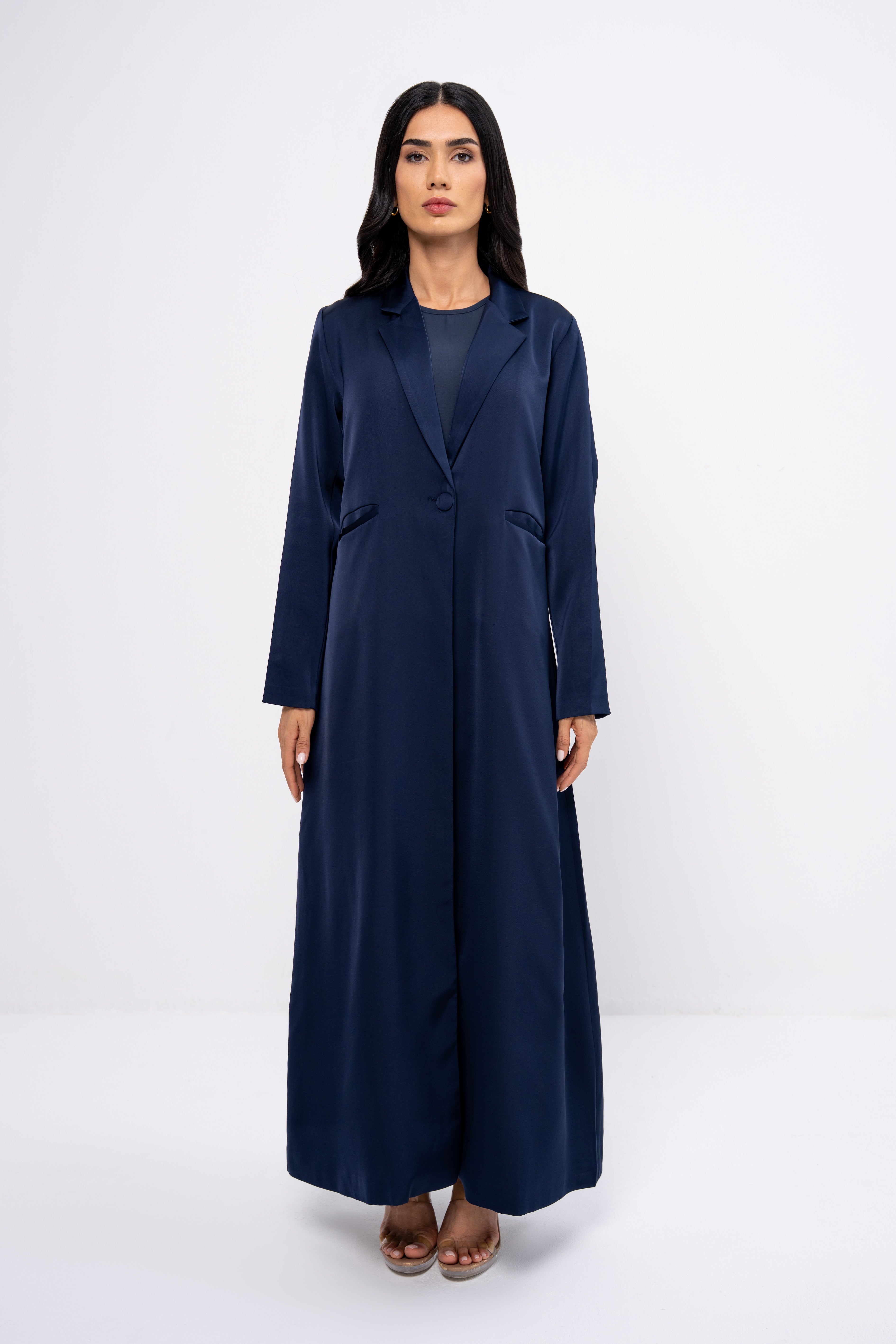 Silk Abaya in Navy Blue