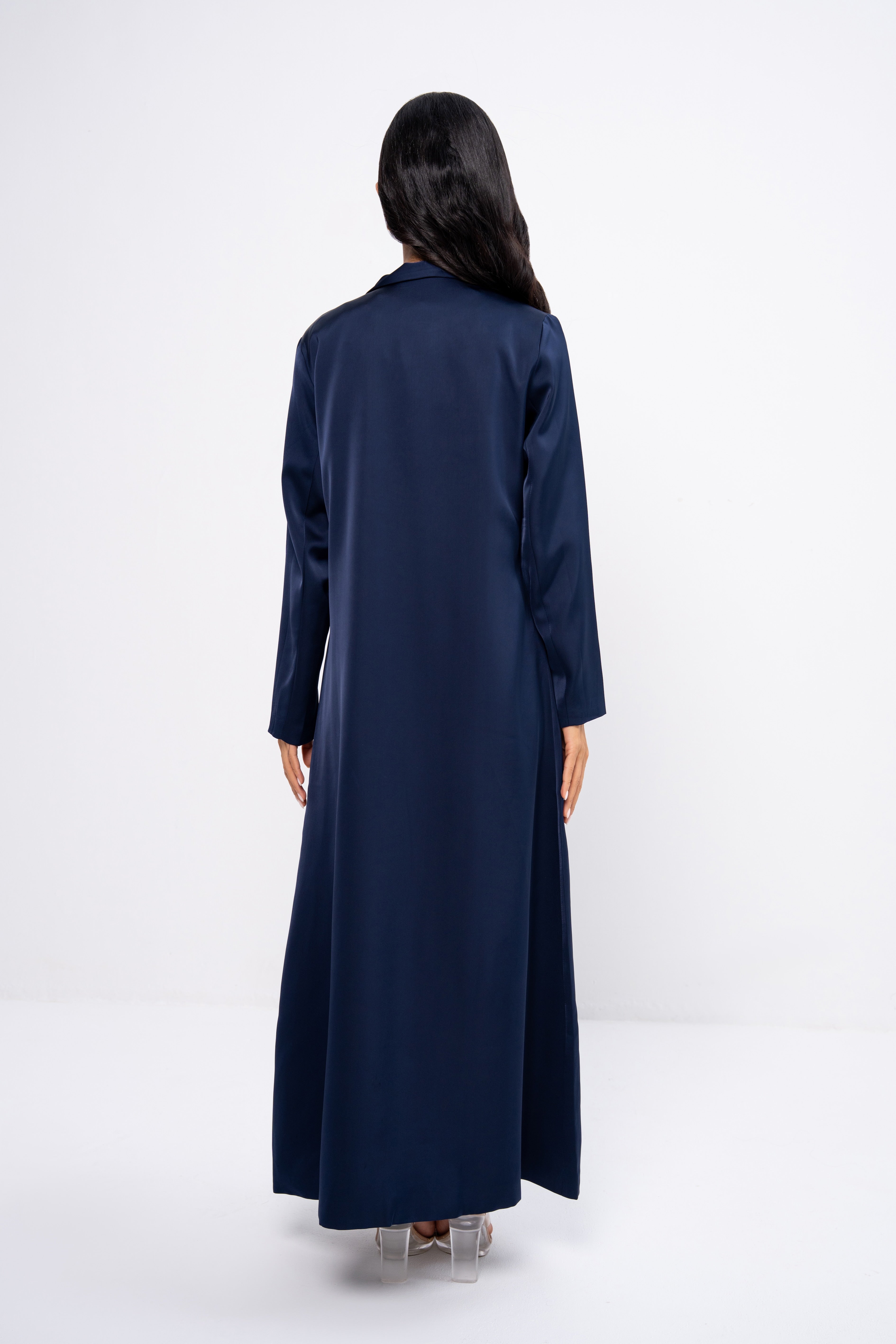 Silk Abaya in Navy Blue