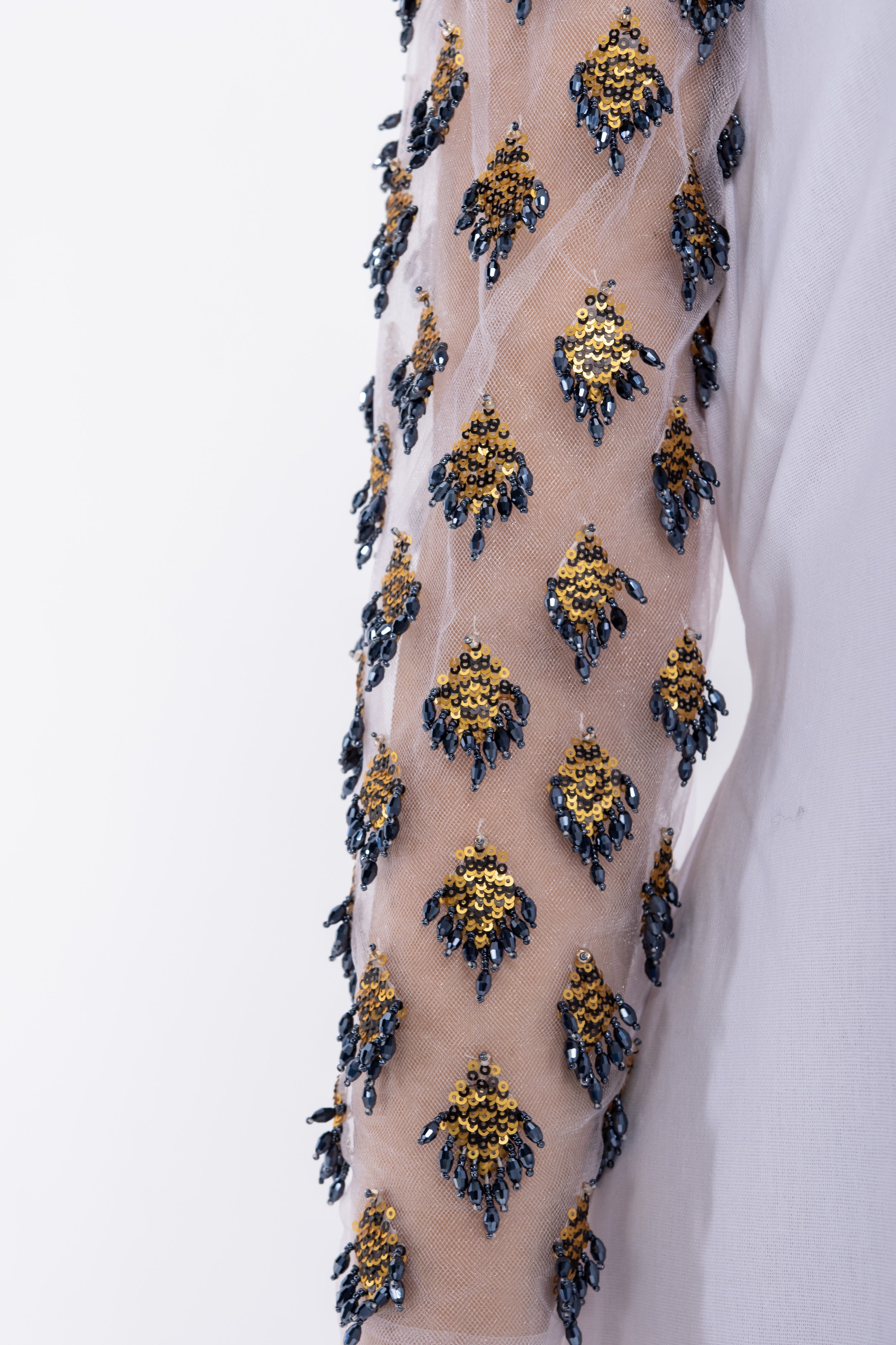 White Off-shoulder Jalabiya