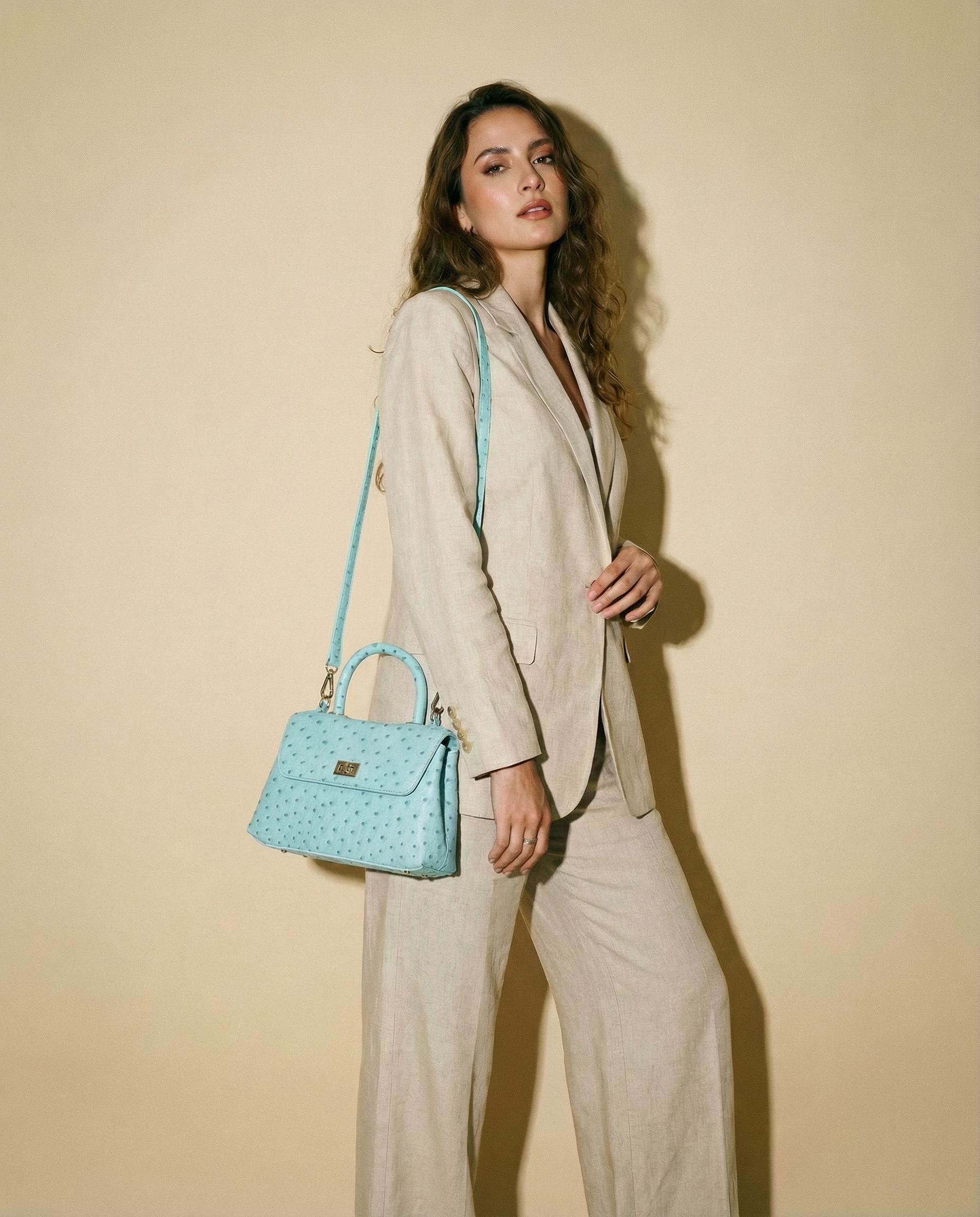Classic Flap Bag with Handle in Blue