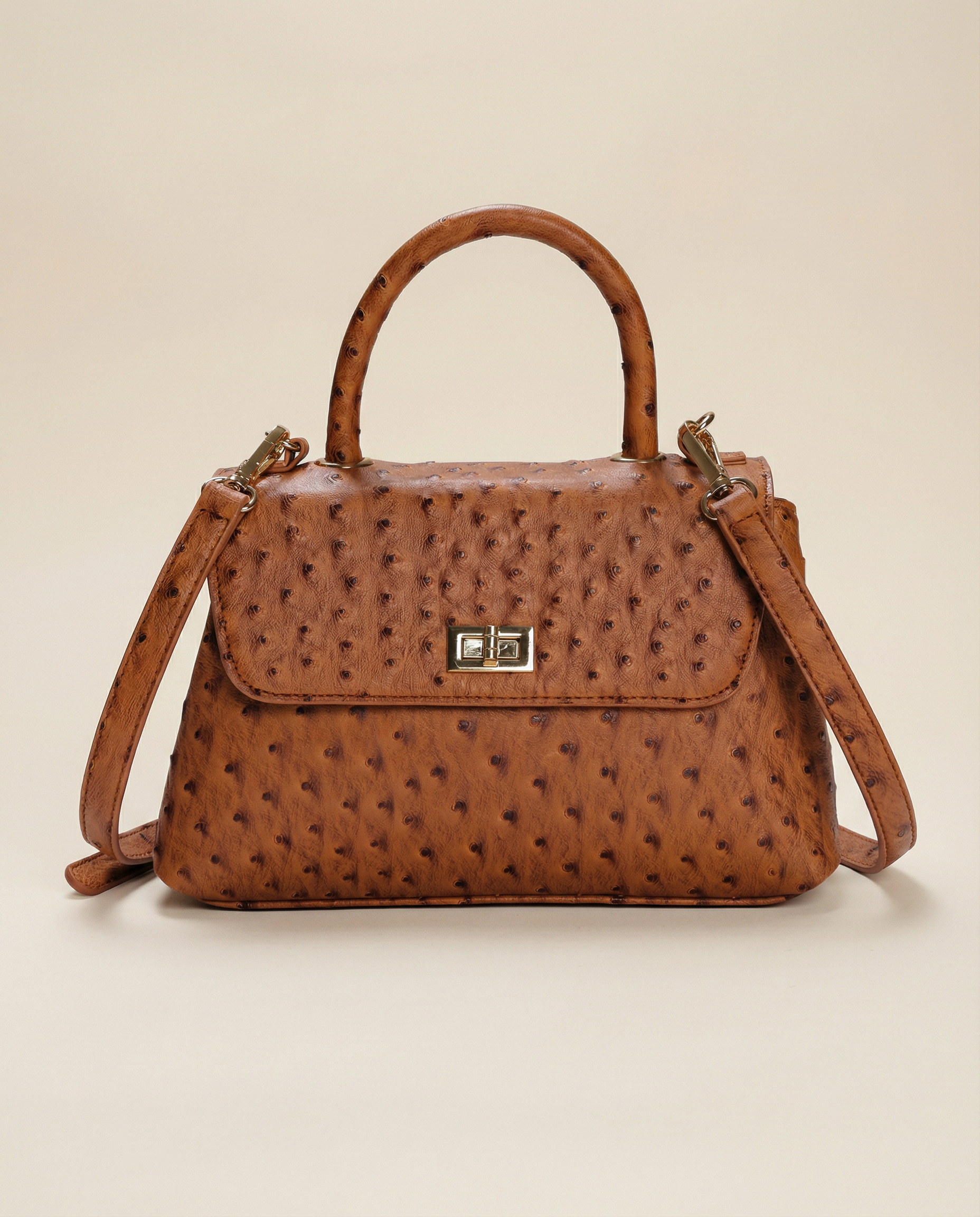 Classic Flap Bag with Handle in Brown