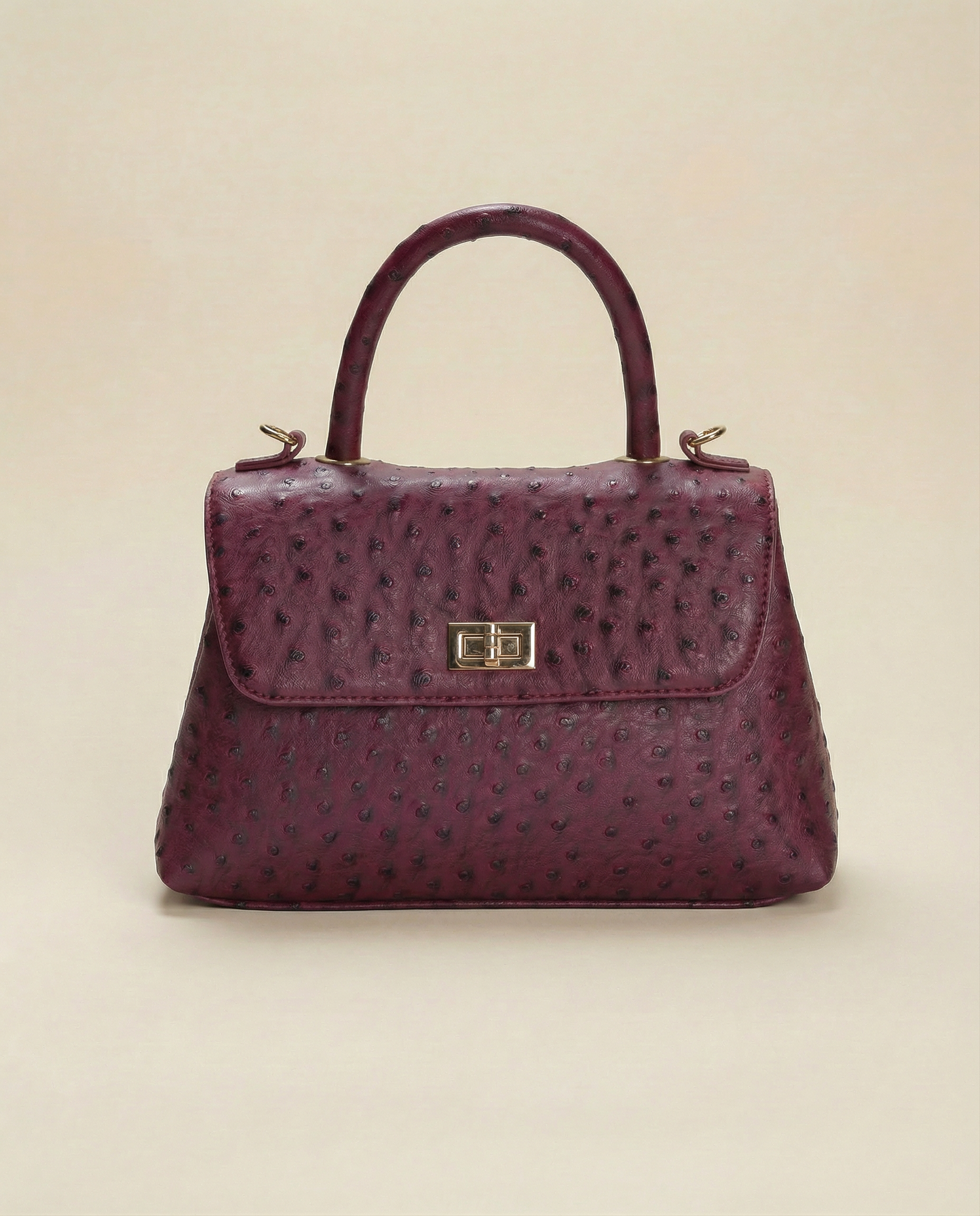 Classic Flap Bag with Handle in Burgundy