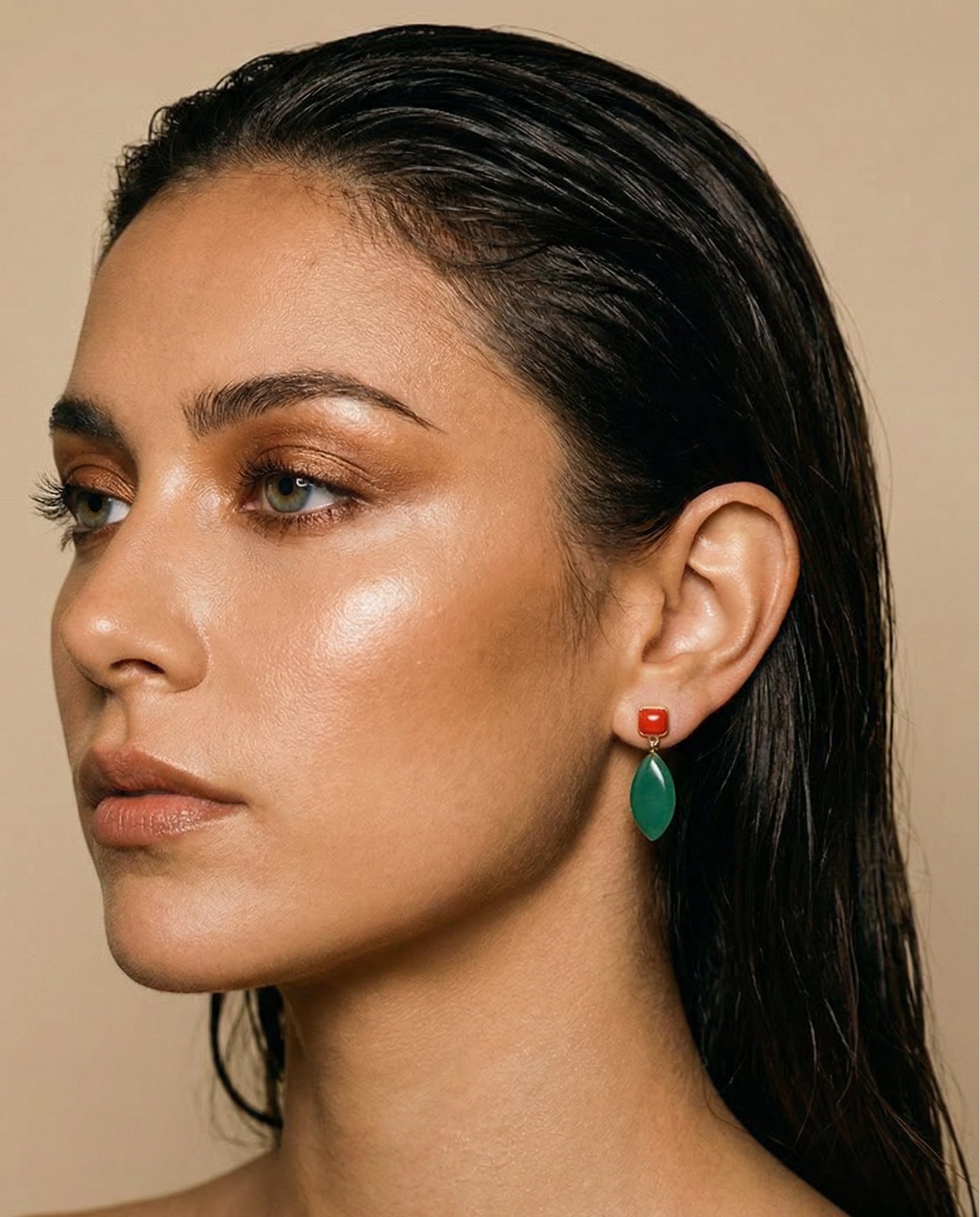 Green Onyx Gemstone Earrings