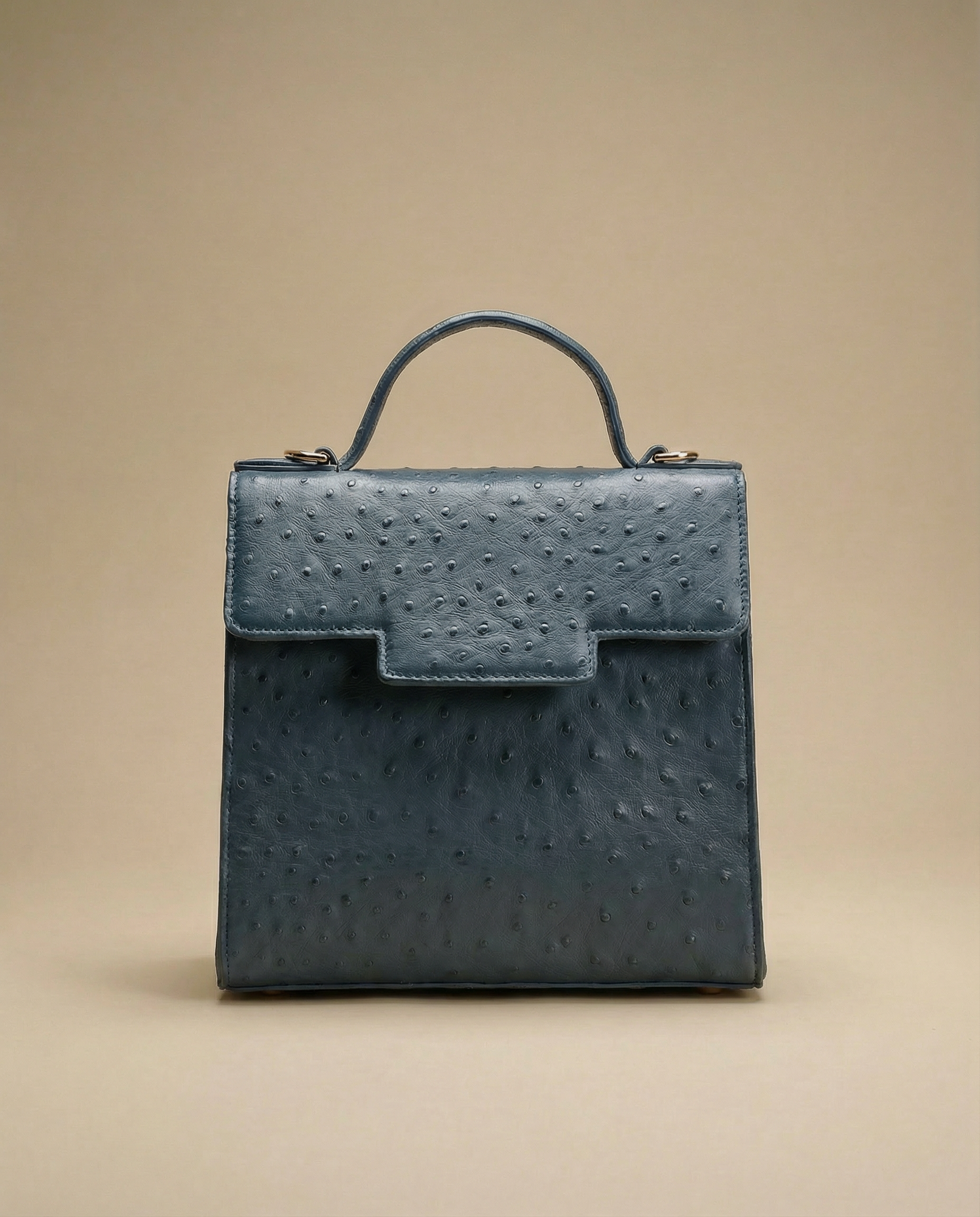Square Crossbody Messenger Bag in Navy Blue