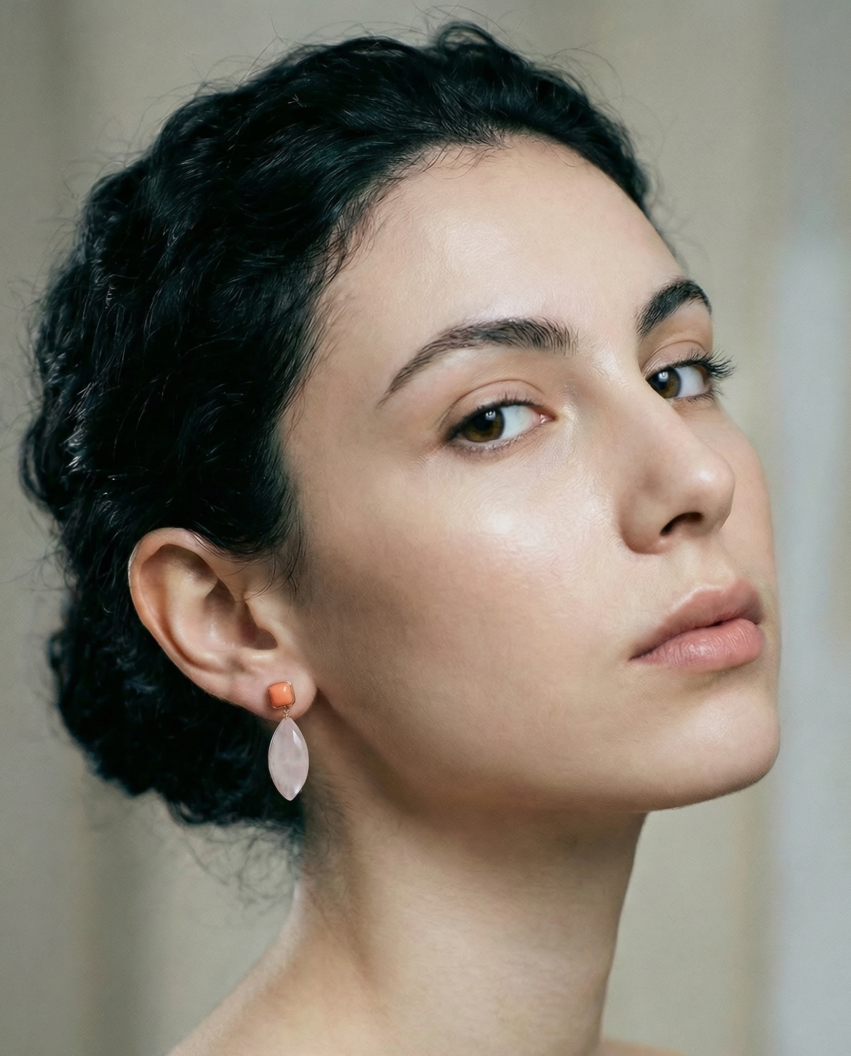 Rose Quartz Gemstone Earrings