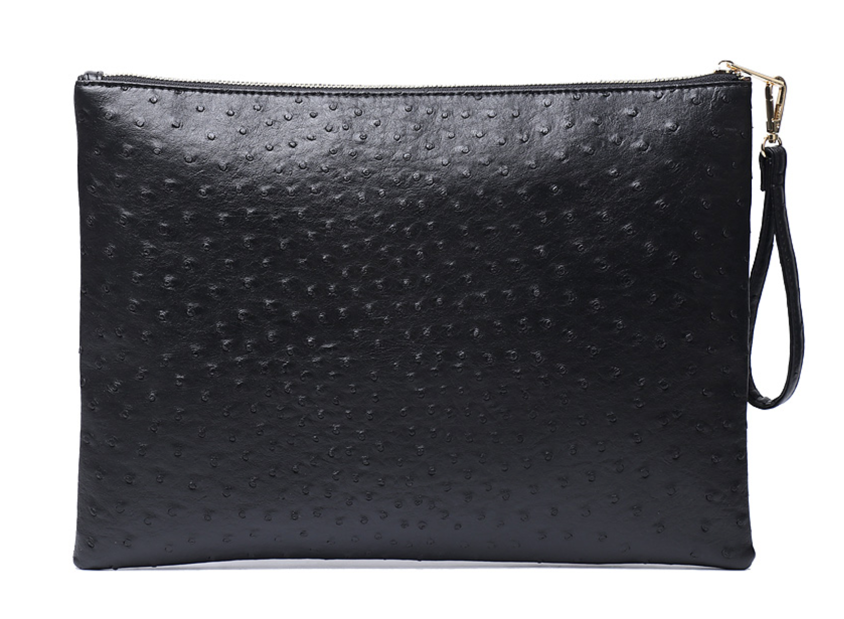 حقيبة لاب توب جلد النعام الاسود