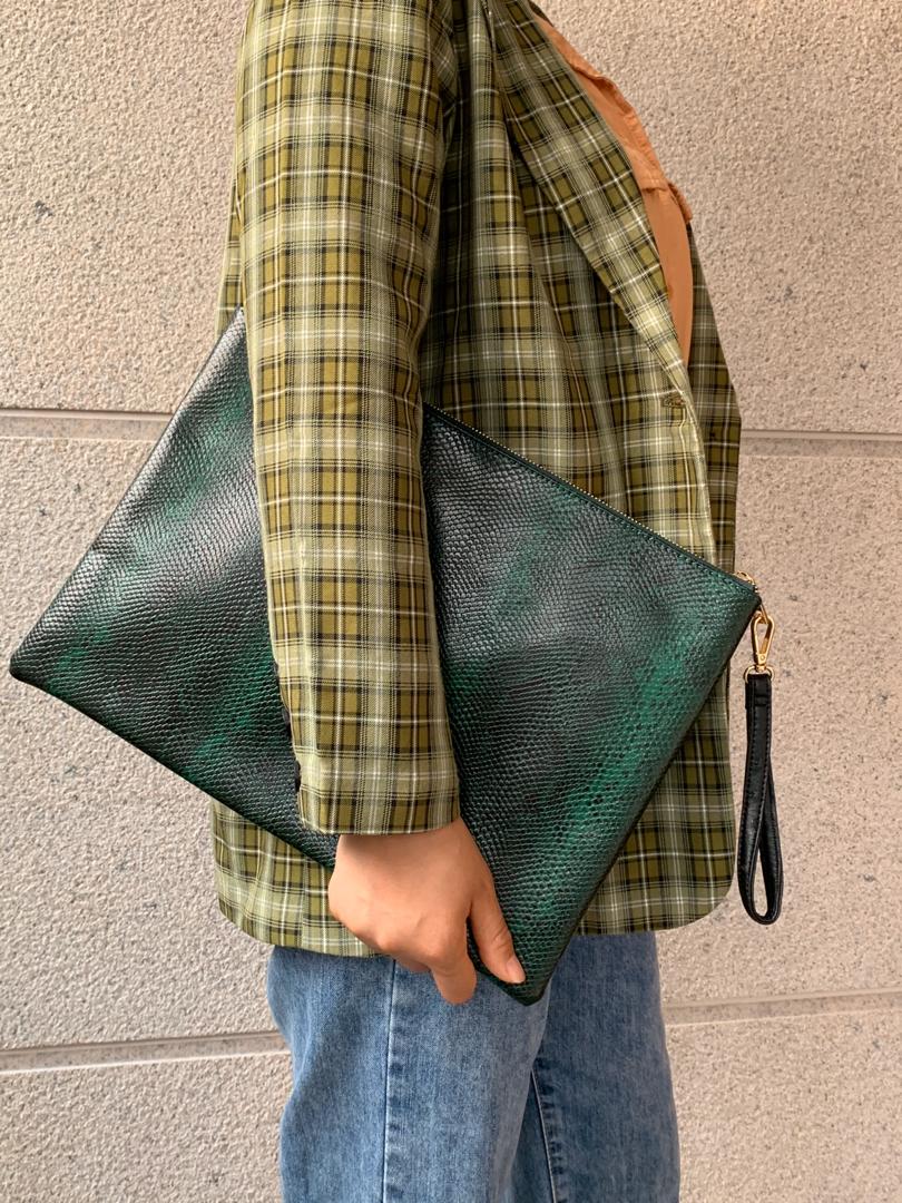 Green Snakeskin Laptop Bag