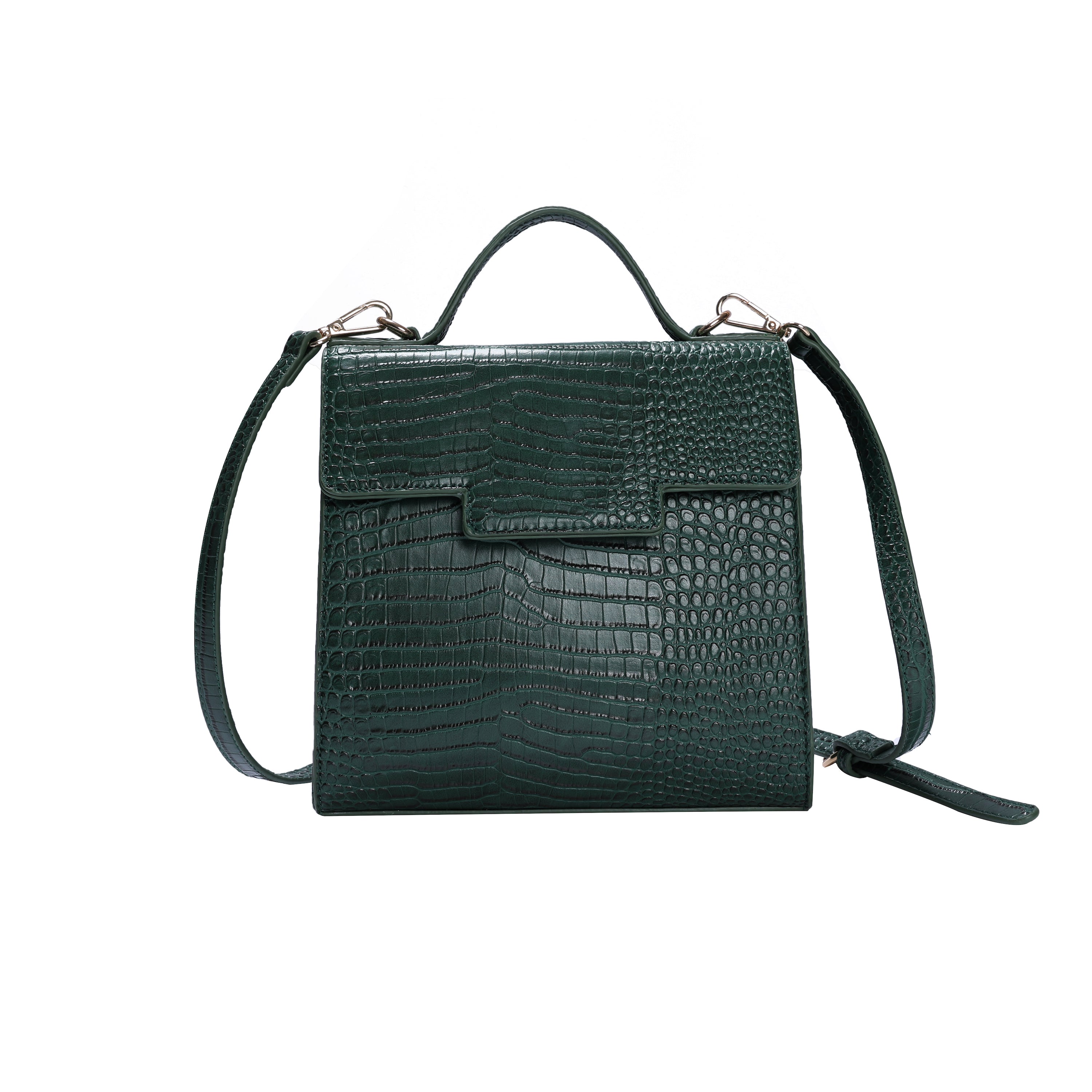 Square Crossbody Messenger Bag in Green