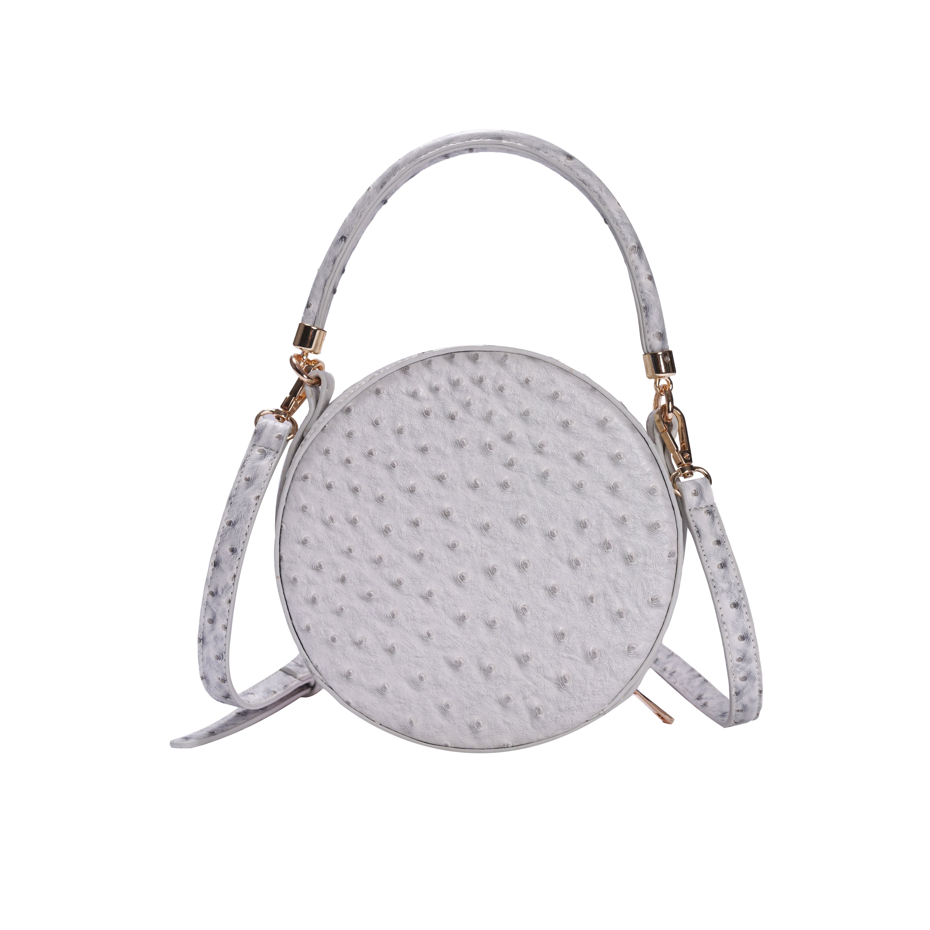 Round Crossbody Handbag in Grey