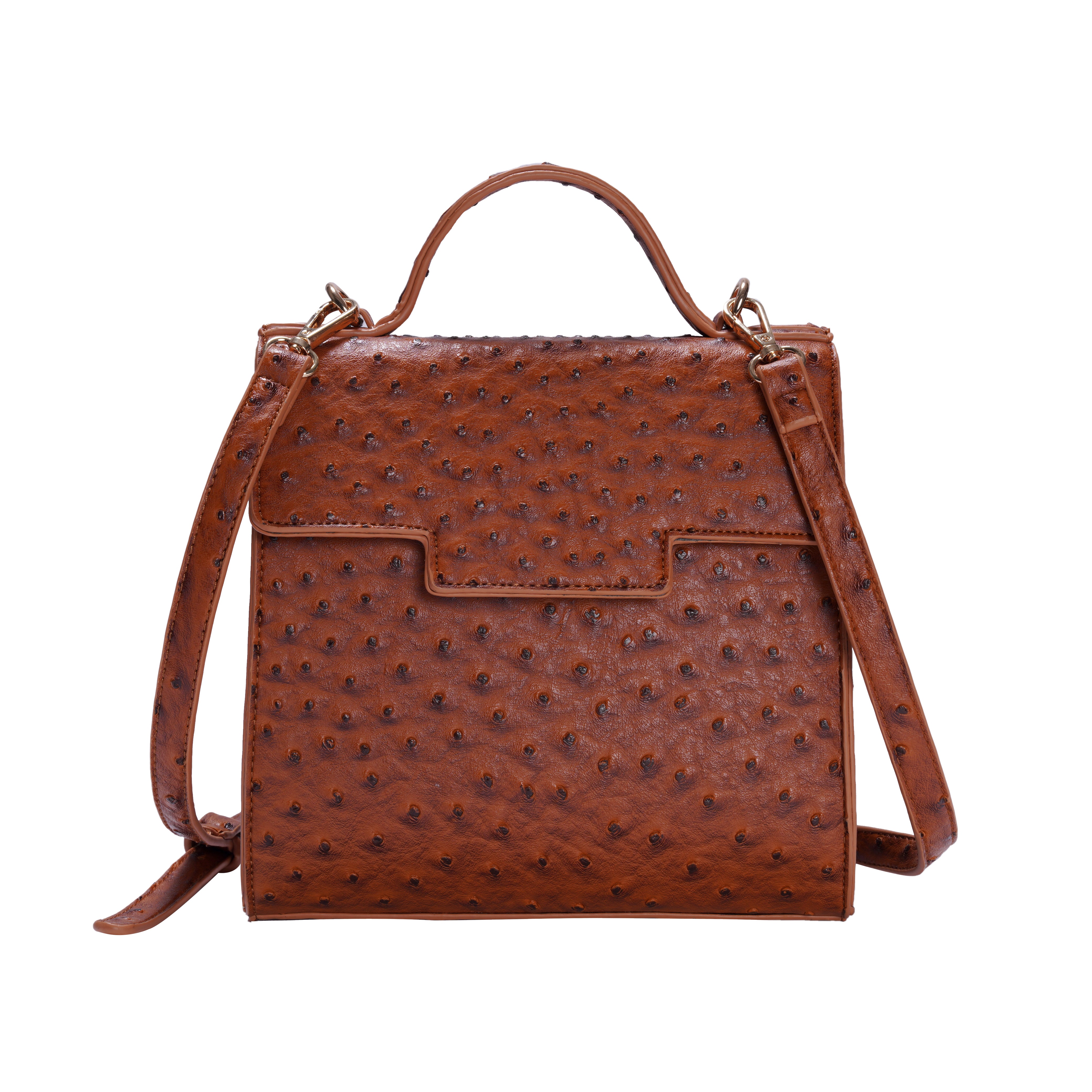 حقيبة كروسبودي مربعة الشكل - باللون البني