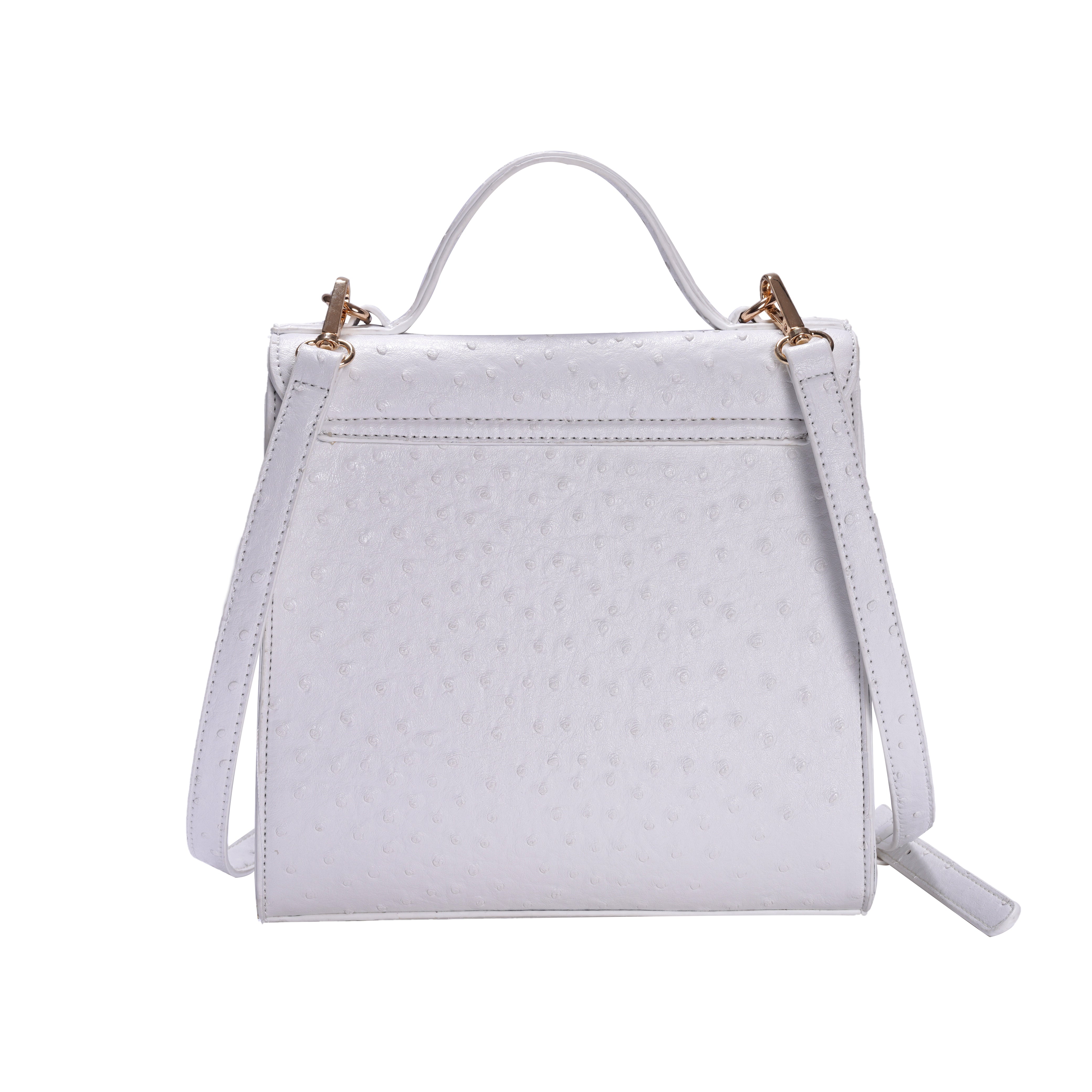 حقيبة كروسبودي مربعة الشكل - باللون الأبيض الفاتح