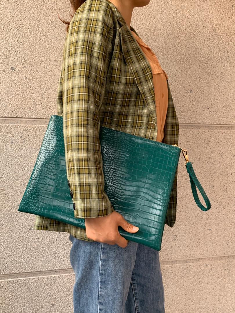 Green Crocodile Laptop Bag