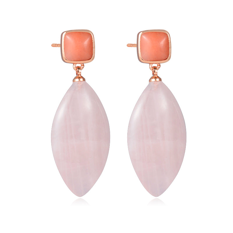 Rose Quartz Gemstone Earrings