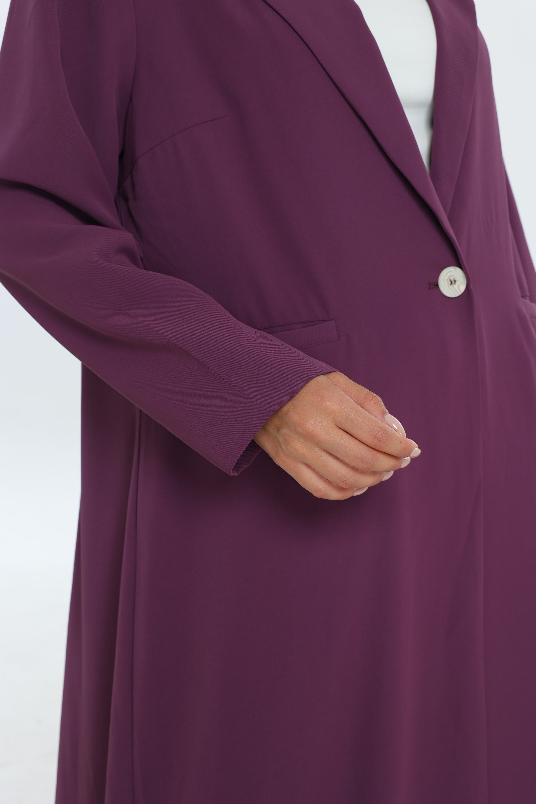 Purple Single Button Suit Abaya