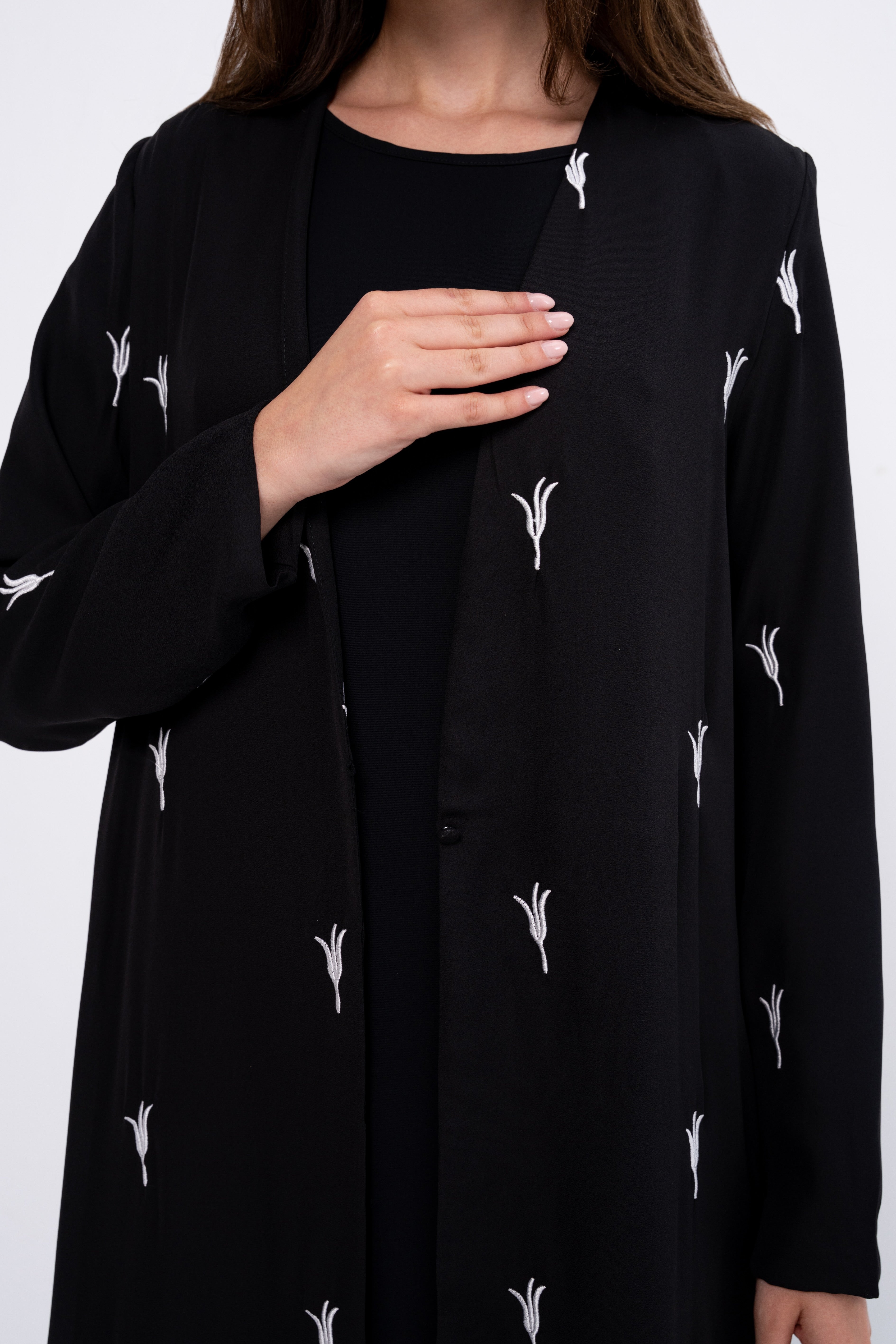 Embroidered Abaya in Black