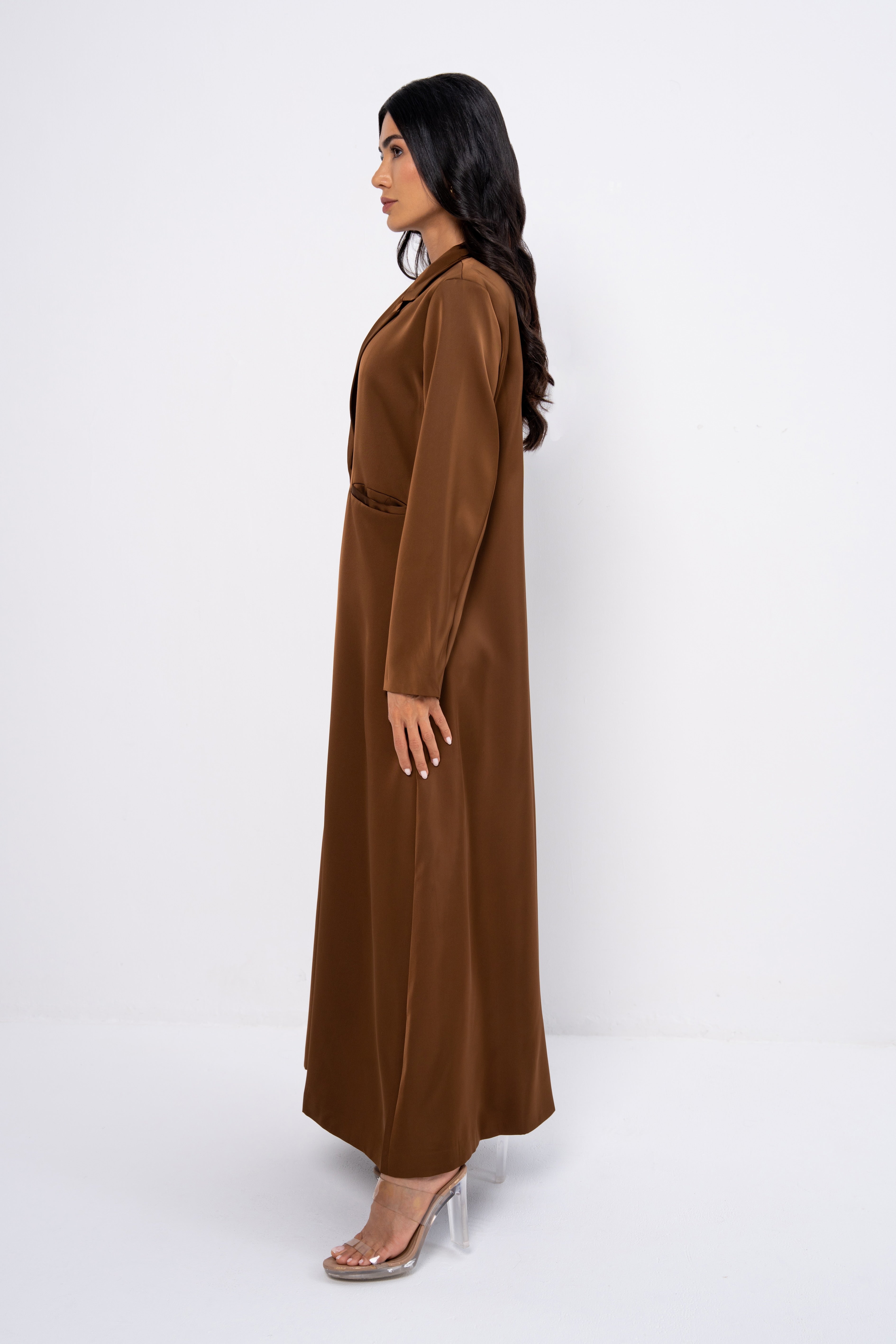 Silk Abaya in Brown