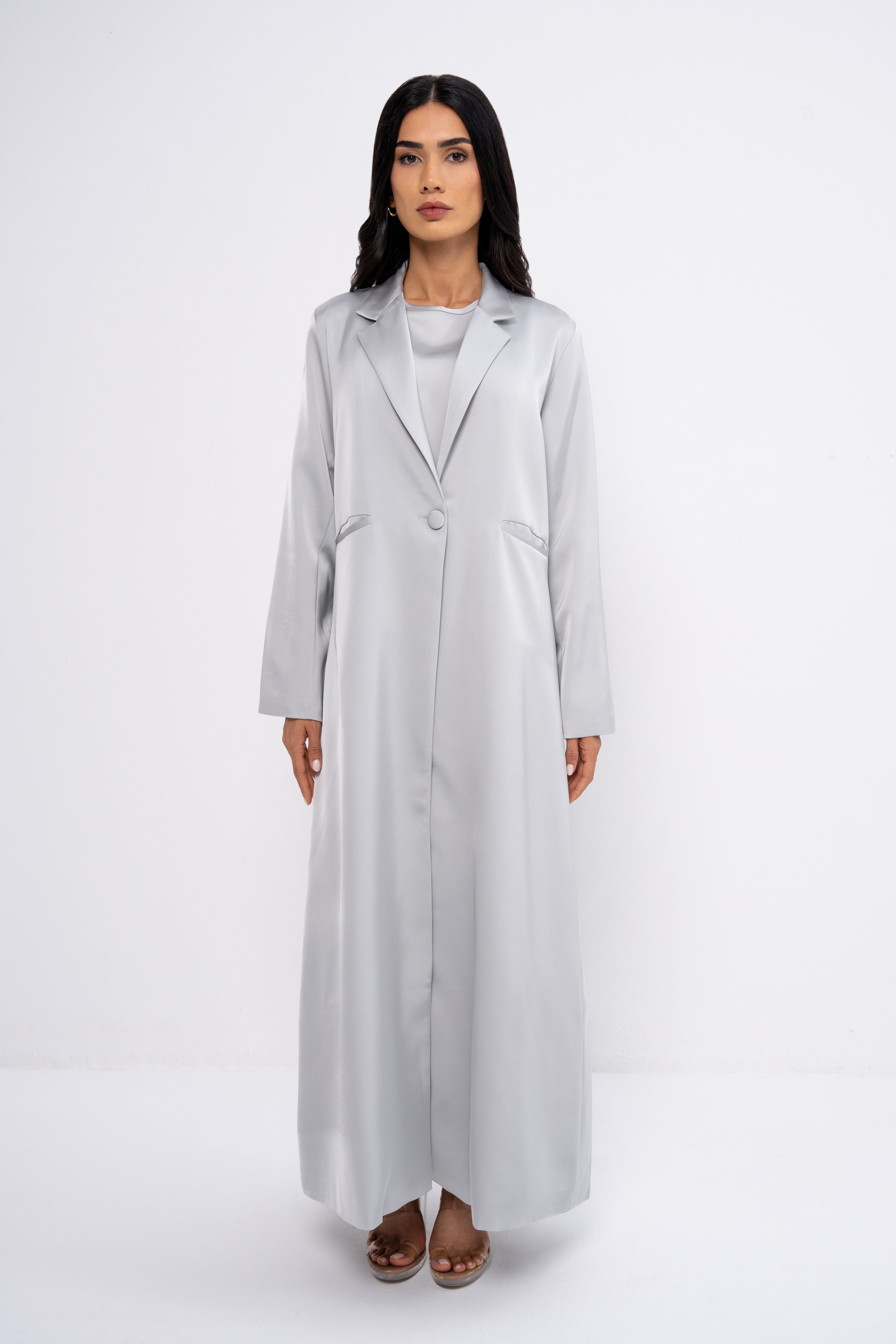 Silk Abaya in Grey