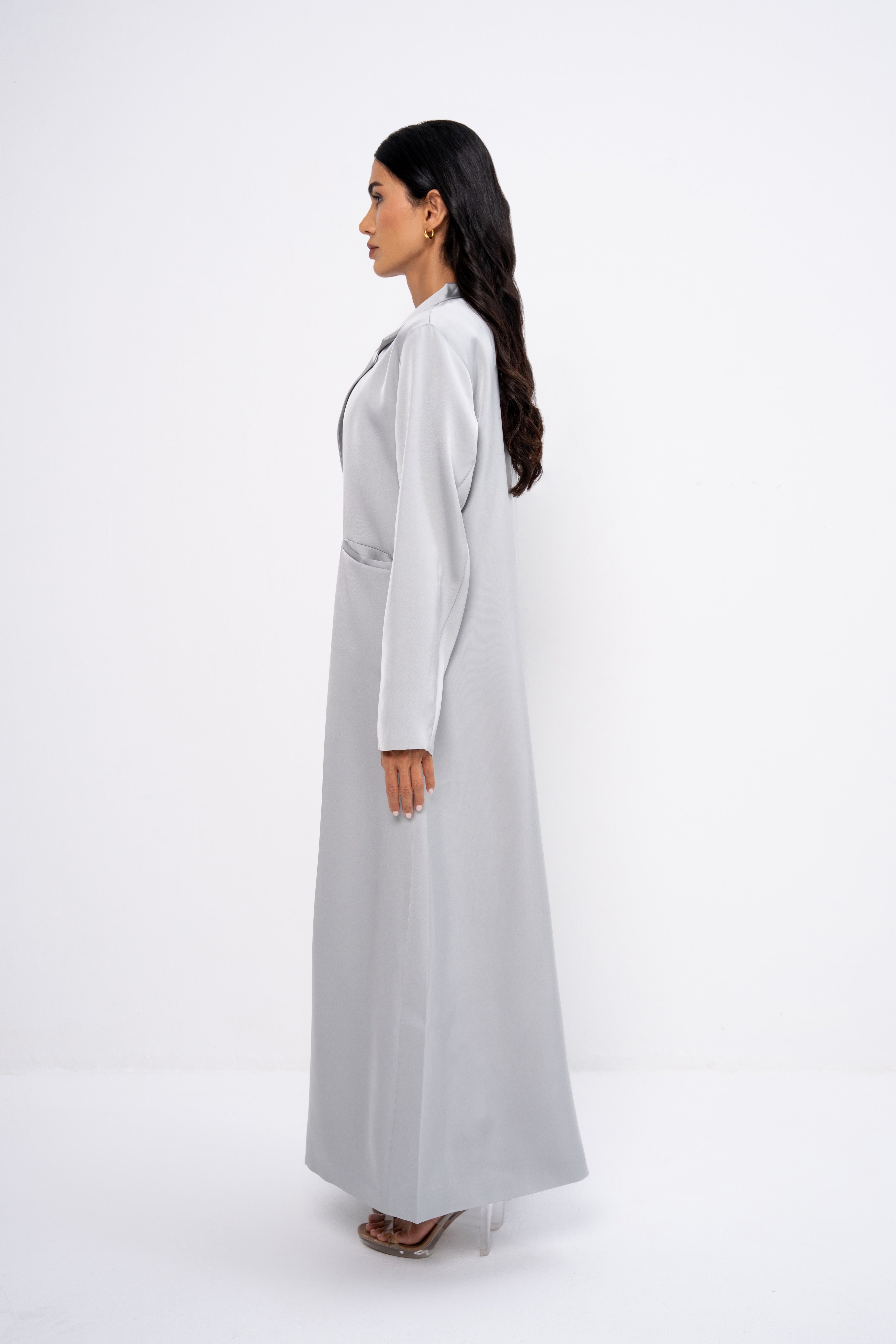 Silk Abaya in Grey
