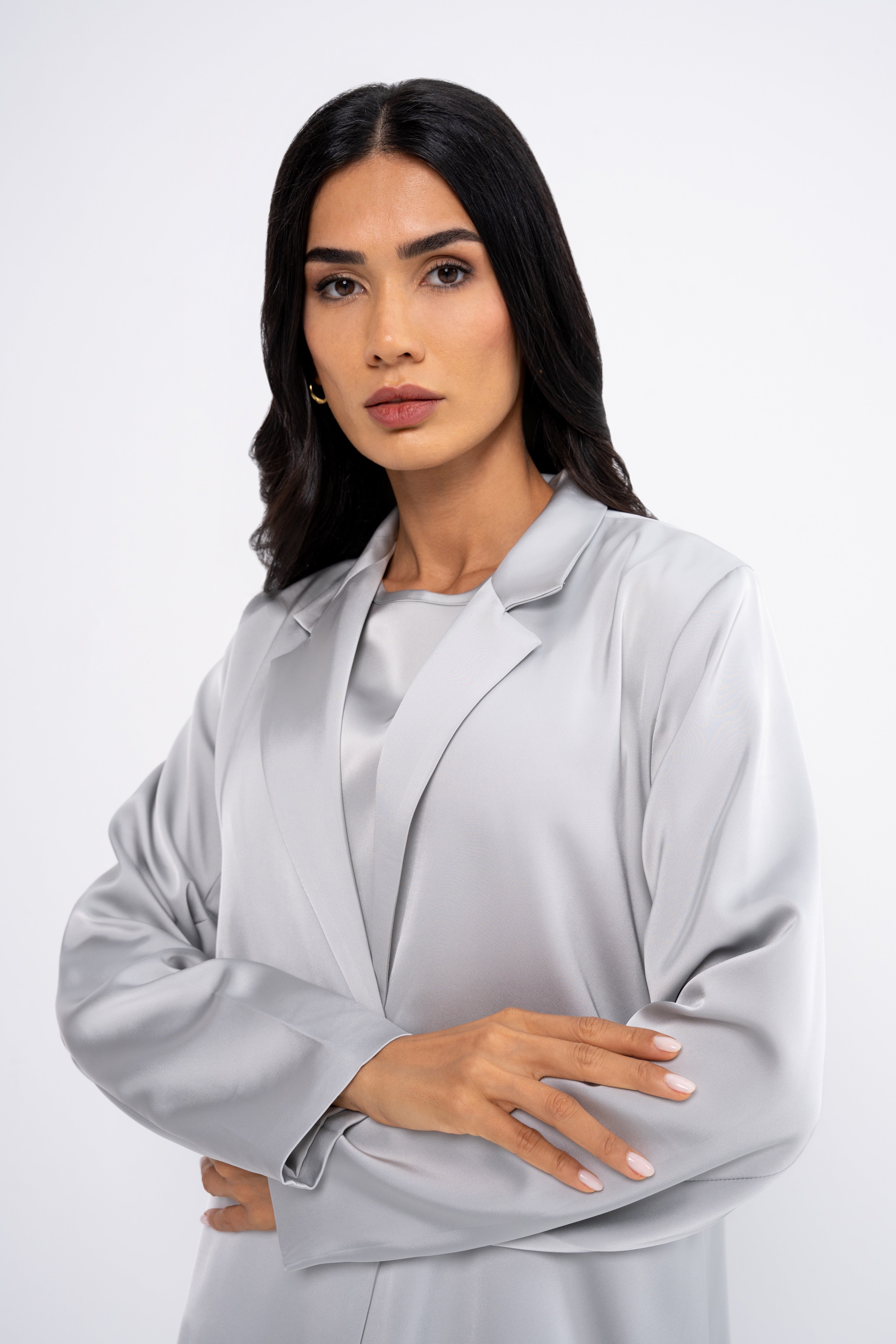 Silk Abaya in Grey