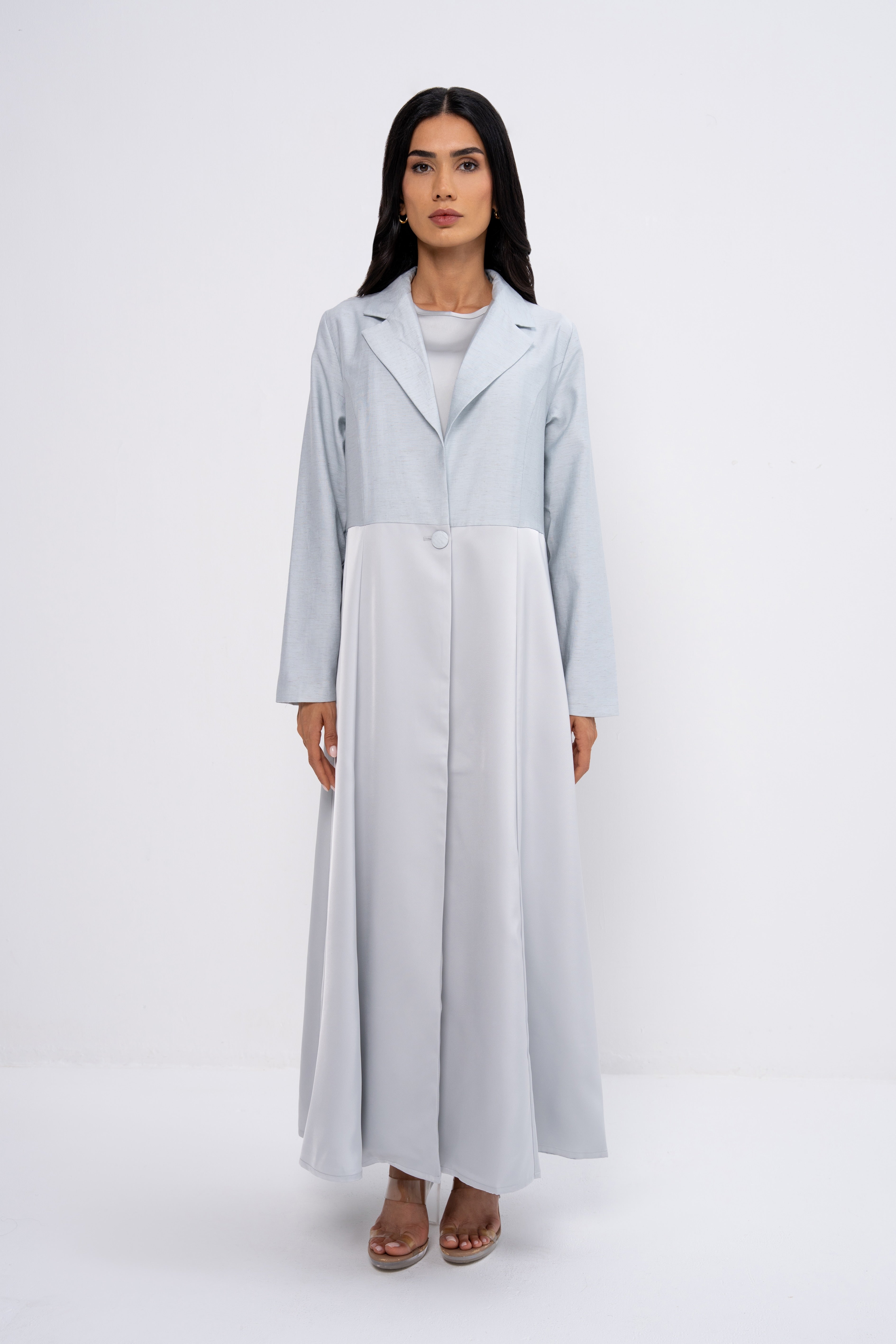 Multi-Fabric Abaya Grey