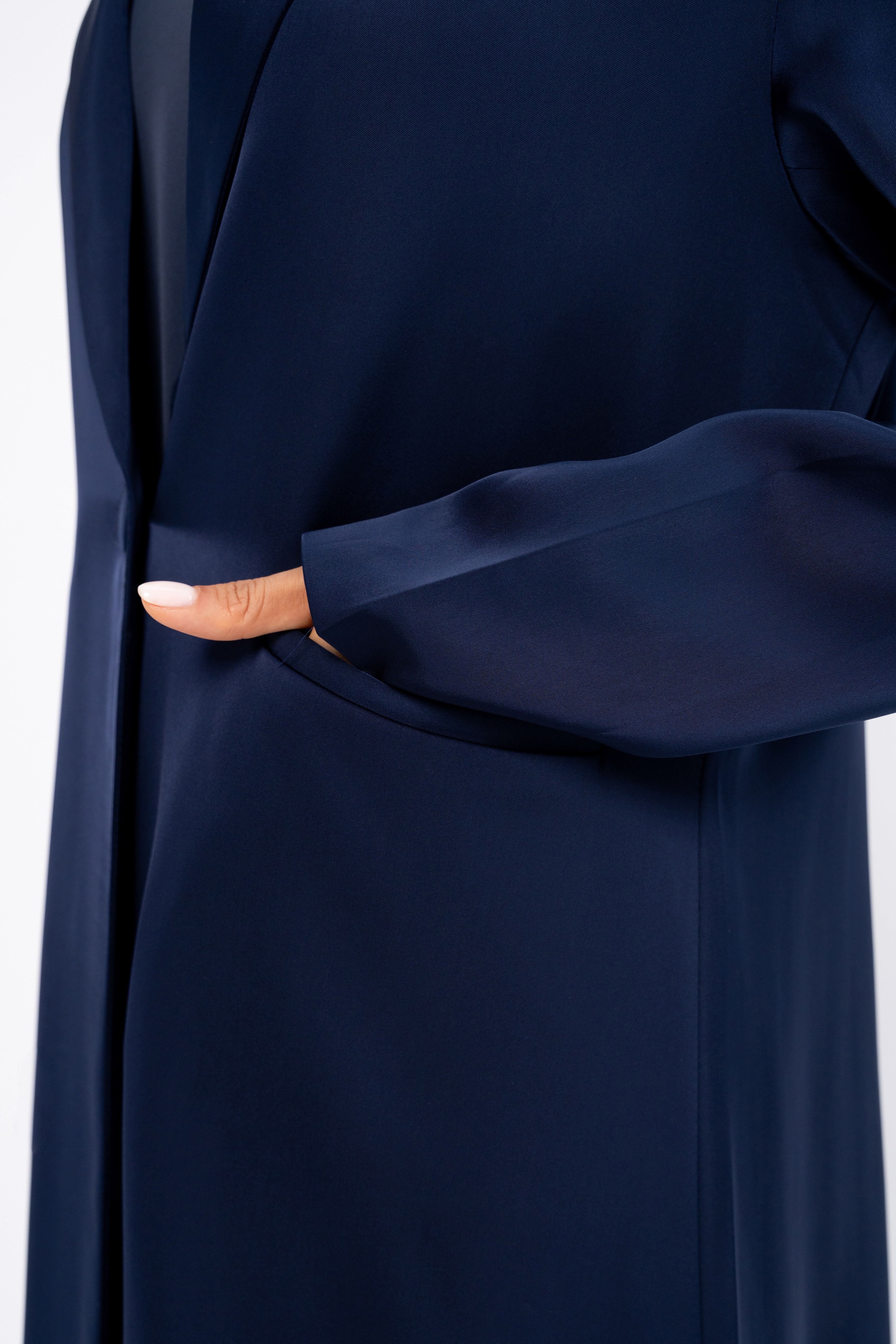 Silk Abaya in Navy Blue