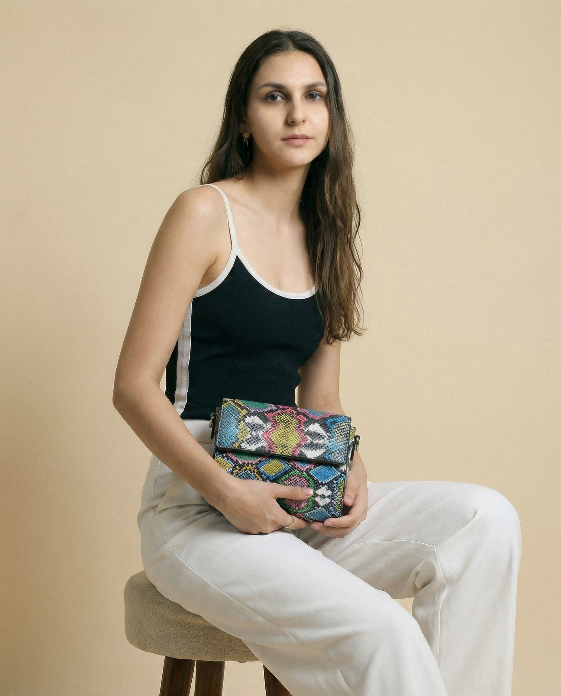 Mini Clutch with Crossbody Strap in Multicolor