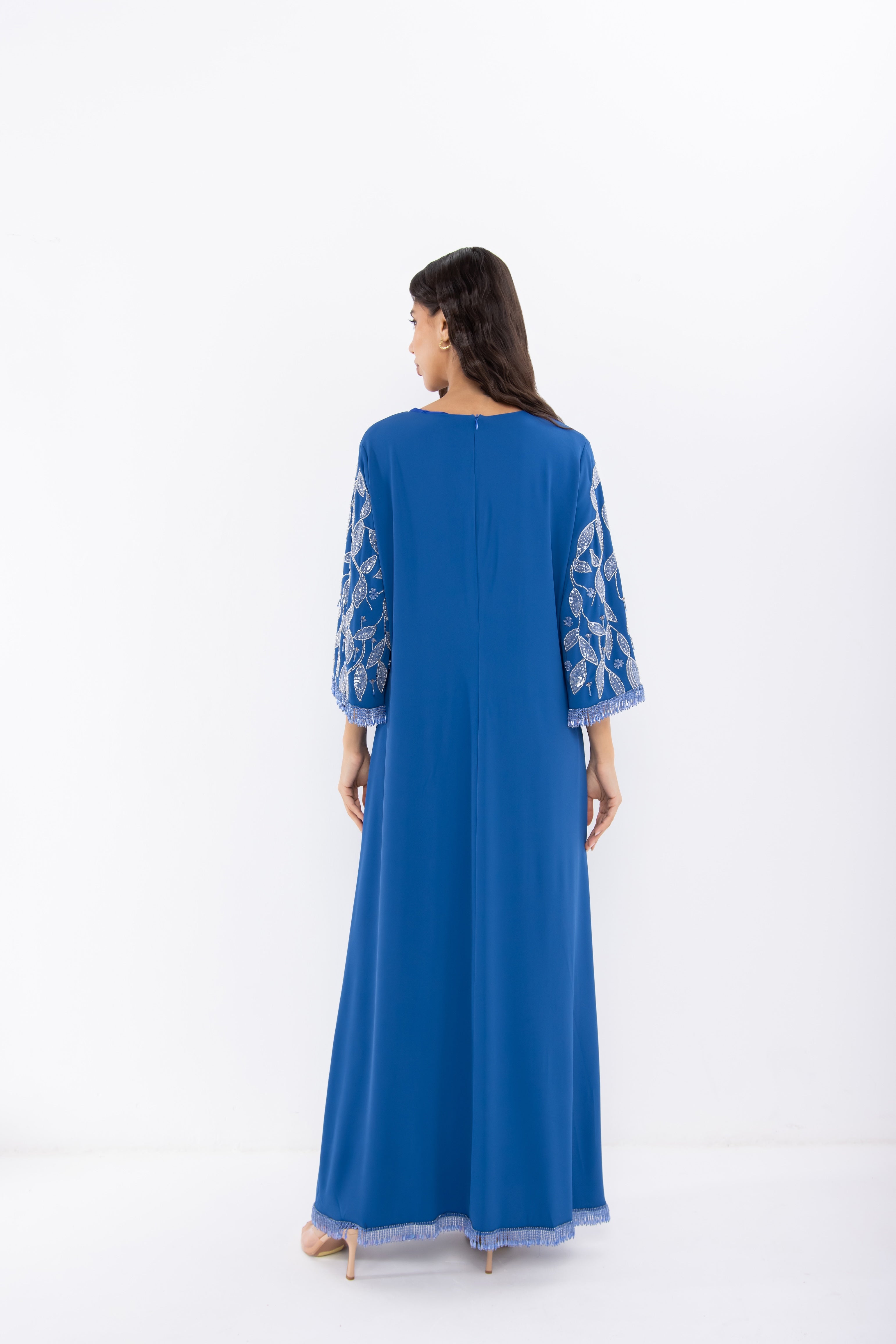 Navy Jalabiya with Sleeve Embellishment