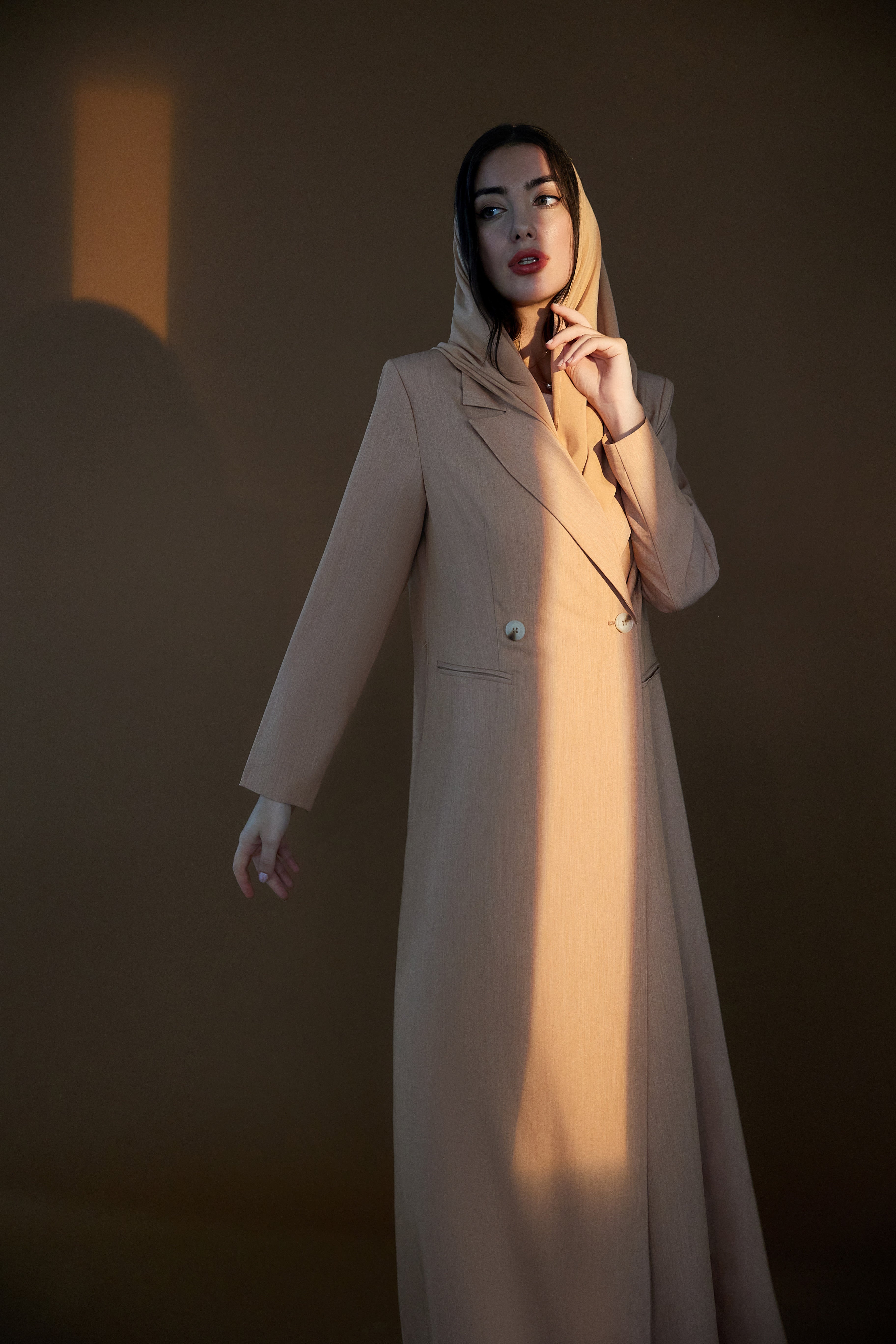 Brown Suit Abaya