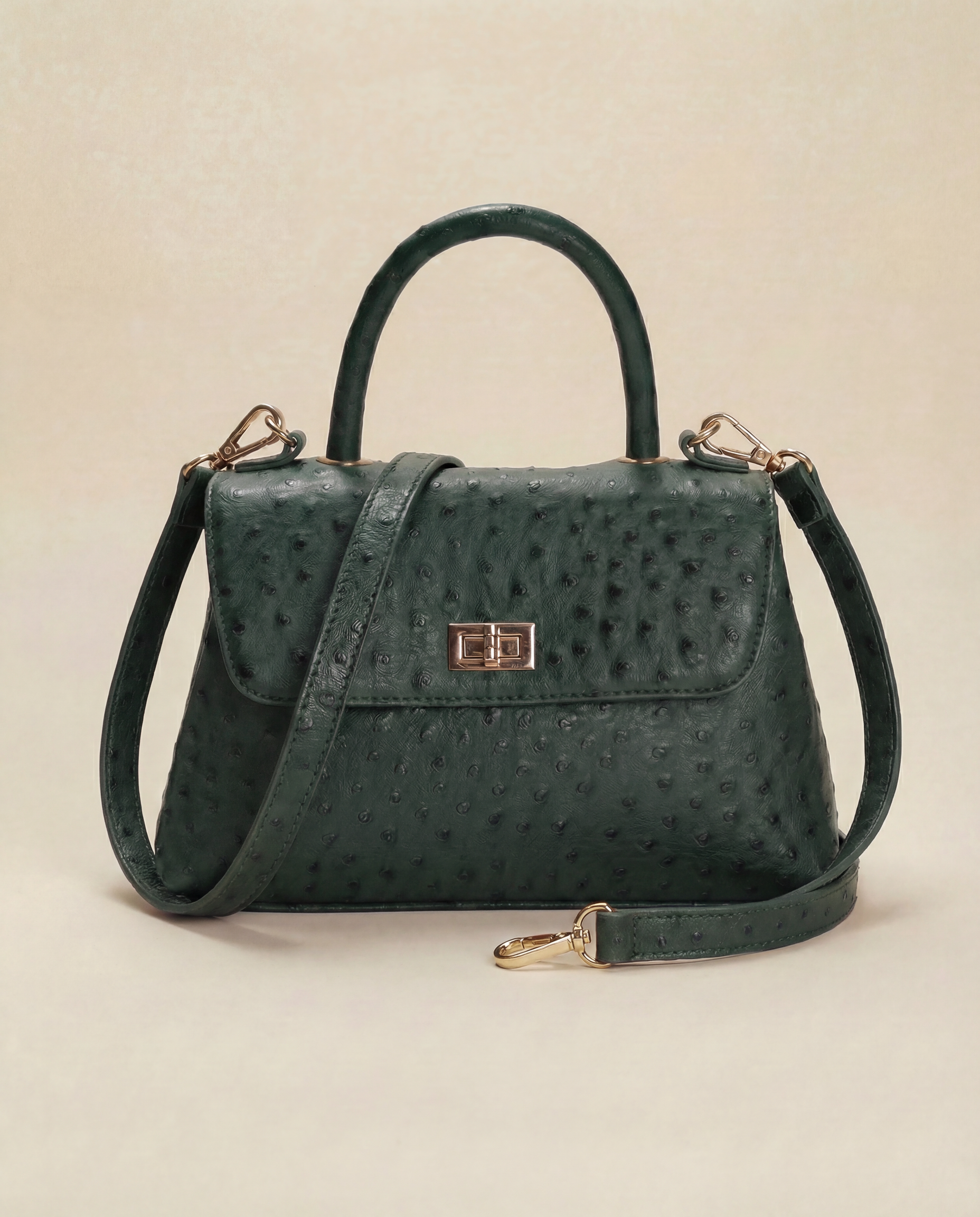 Classic Flap Bag with Handle in Green
