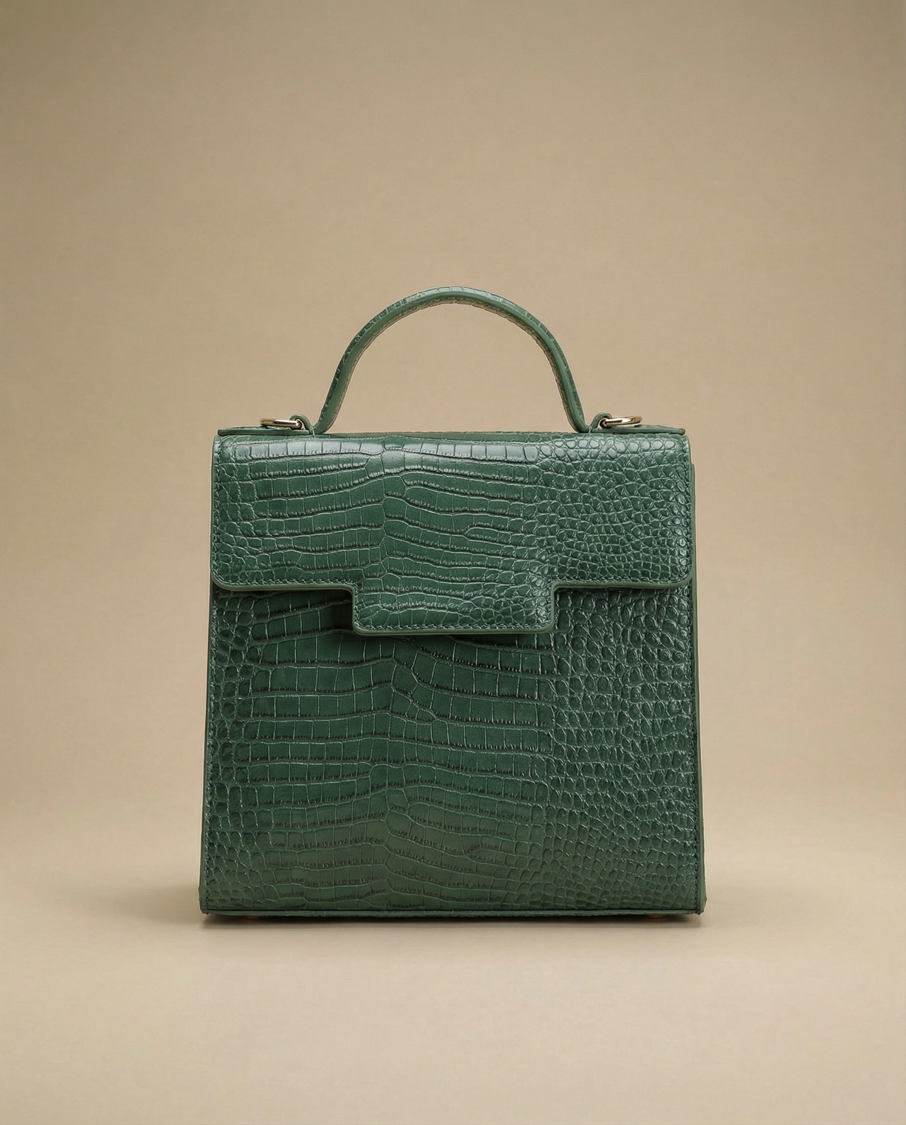 Square Crossbody Messenger Bag in Green