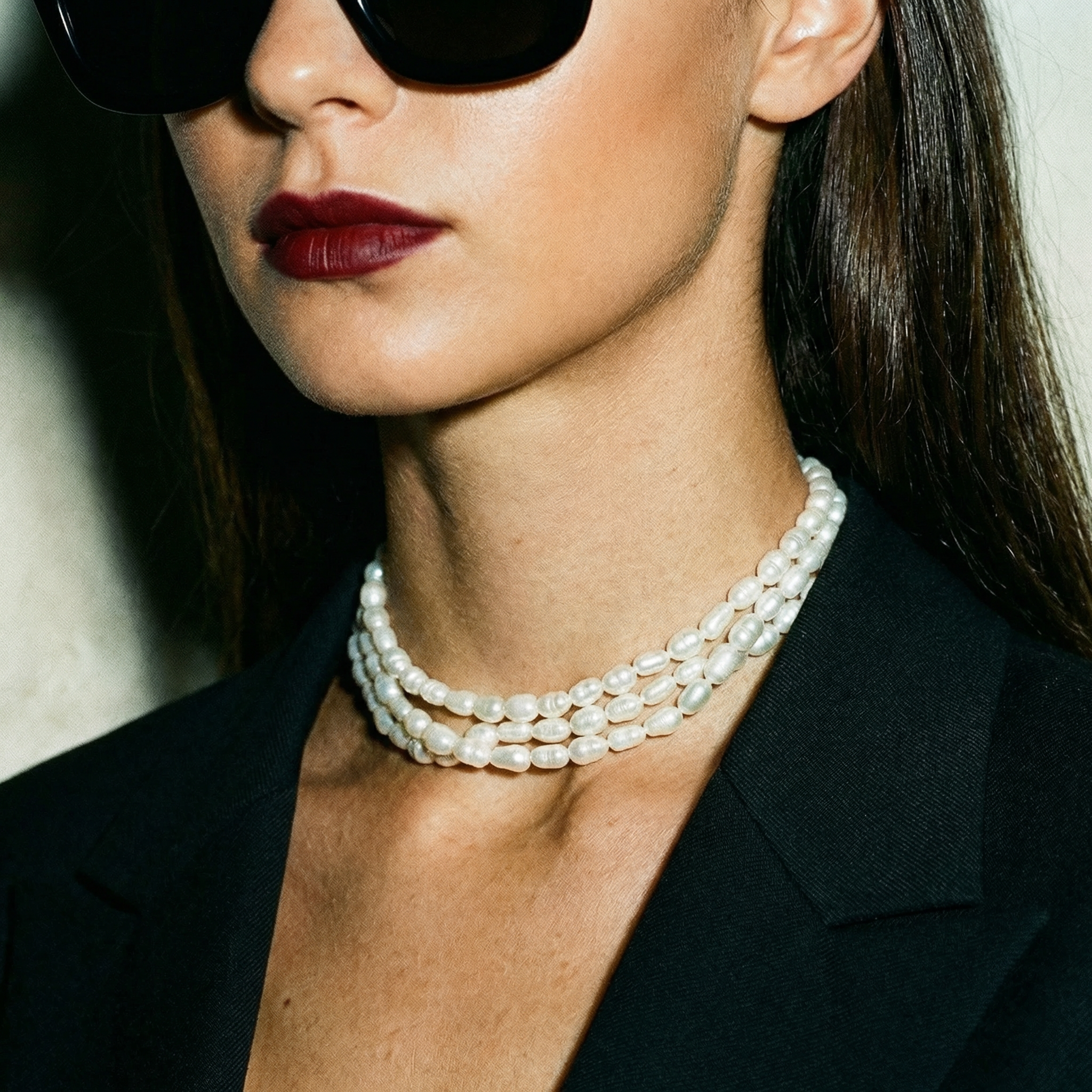 Choker Necklace Thick Pearl