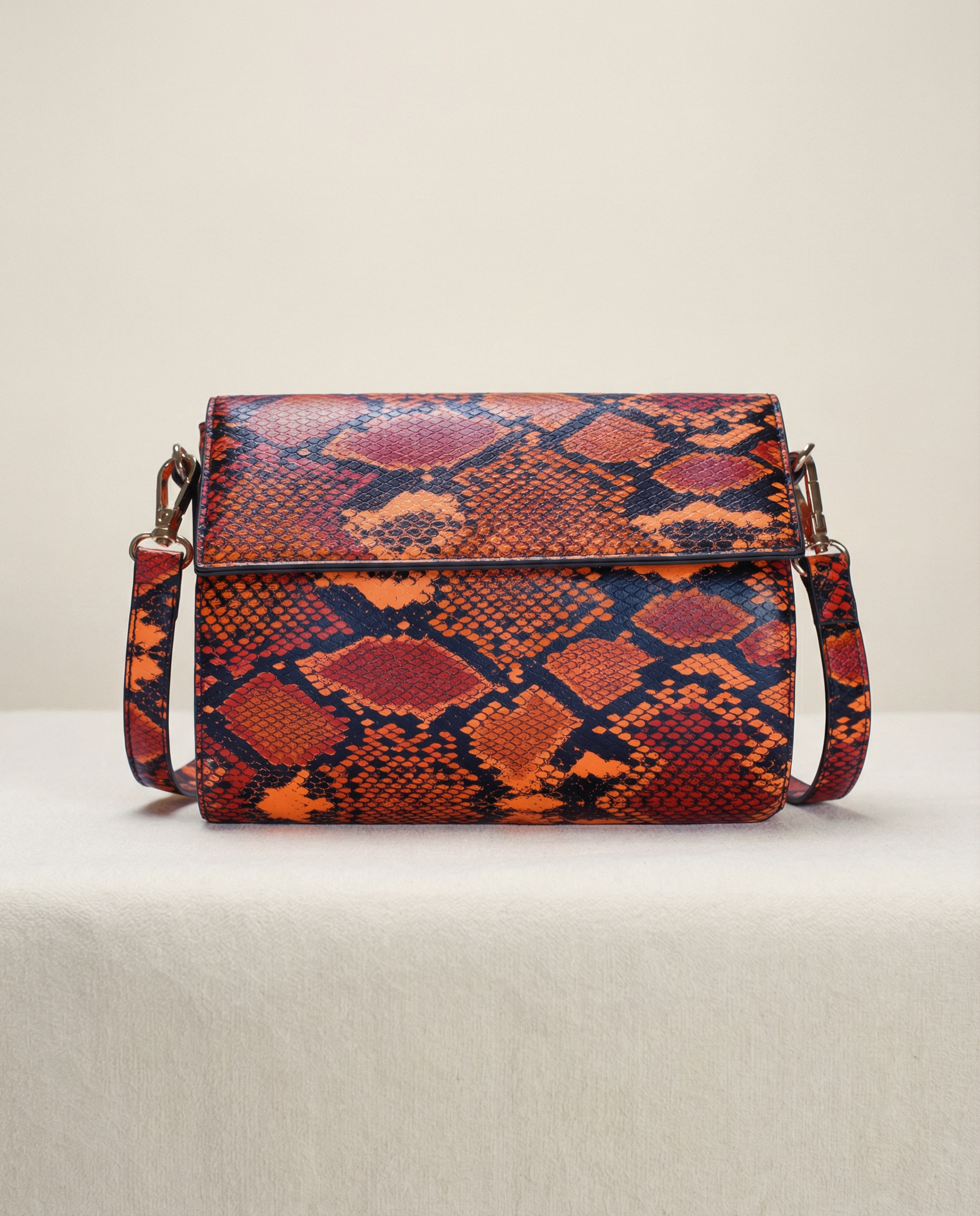 Mini Clutch with Crossbody Strap in Orange