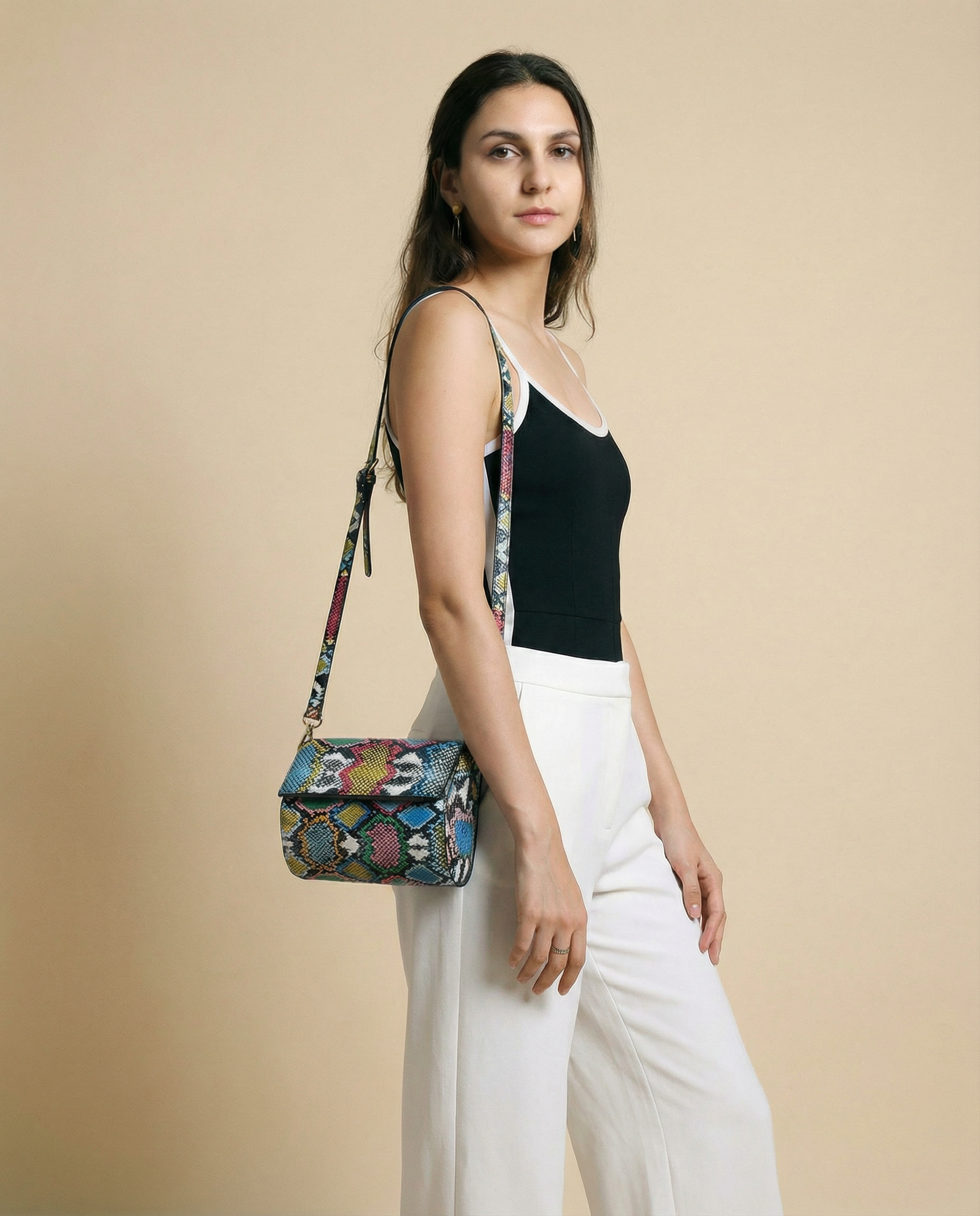 Mini Clutch with Crossbody Strap in Multicolor