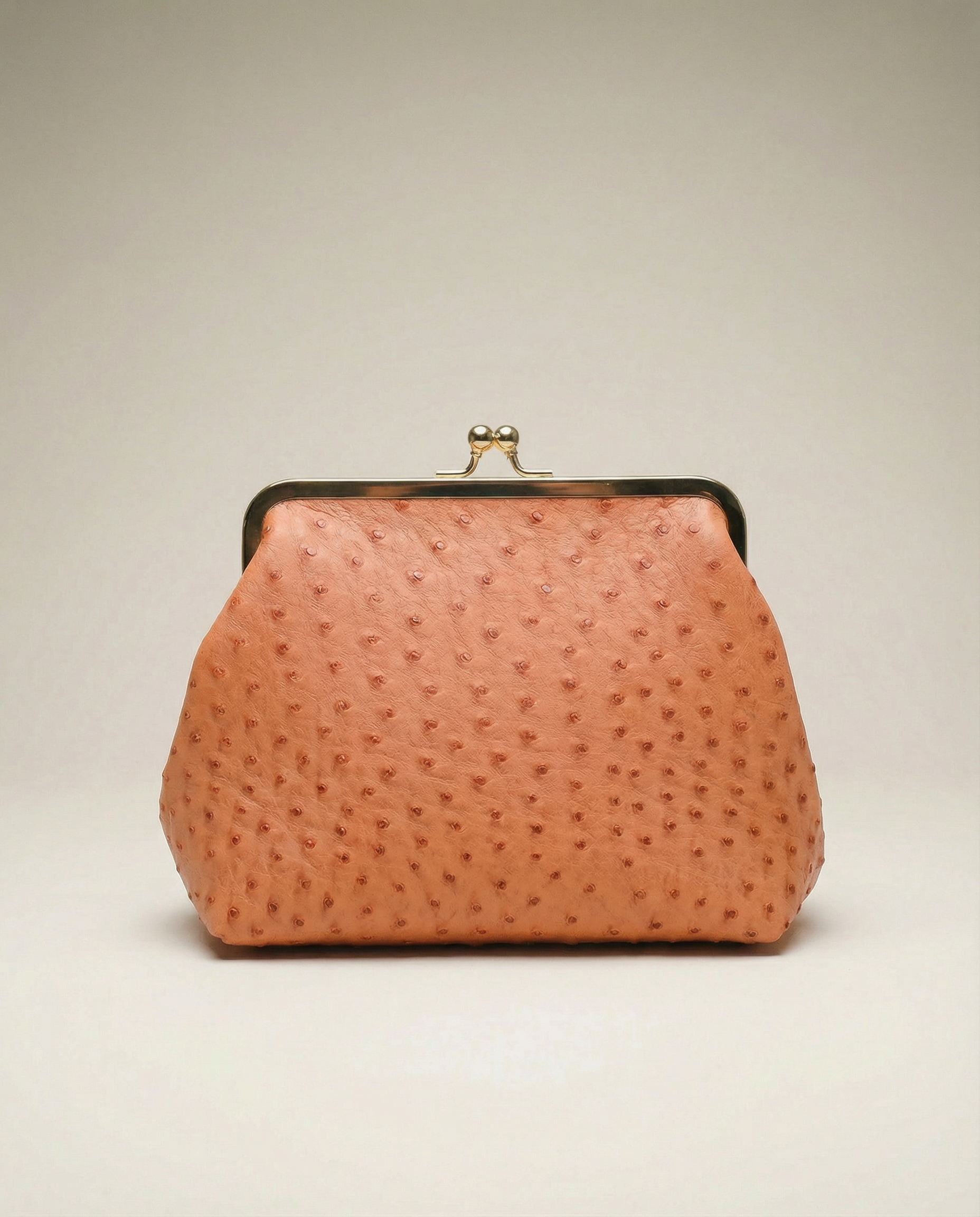 Metal Lock & Kiss Clutch in Orange