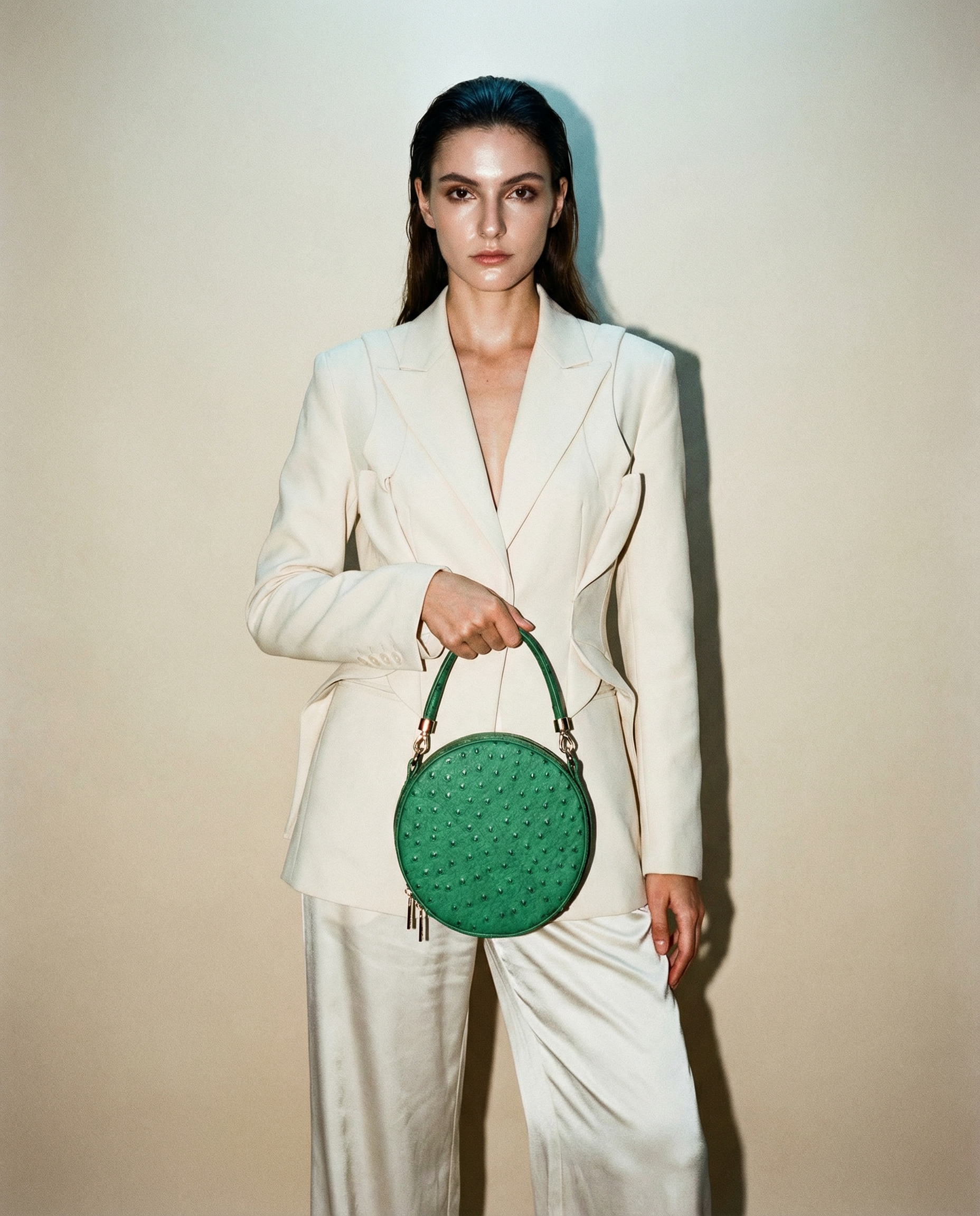 Round Crossbody Handbag in Green