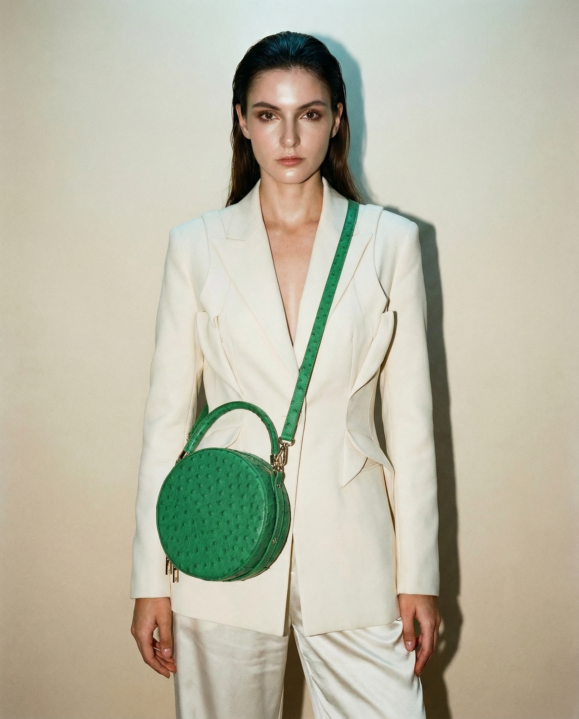 Round Crossbody Handbag in Green
