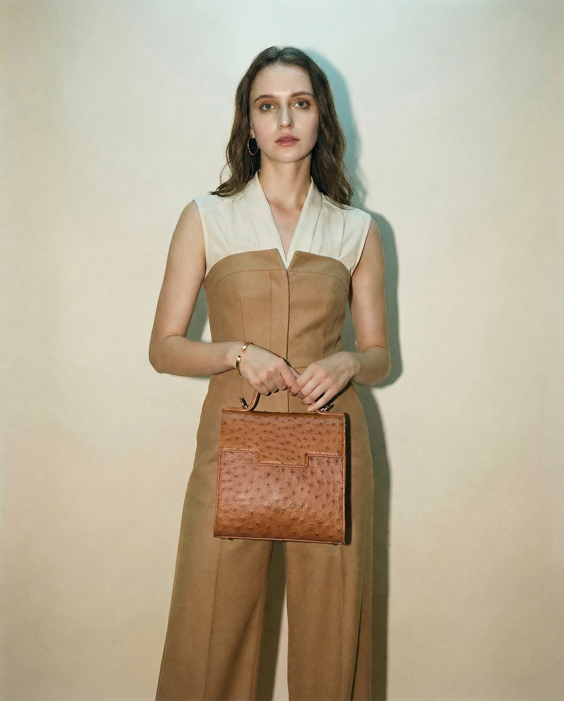 Square Crossbody Messenger Bag in Brown