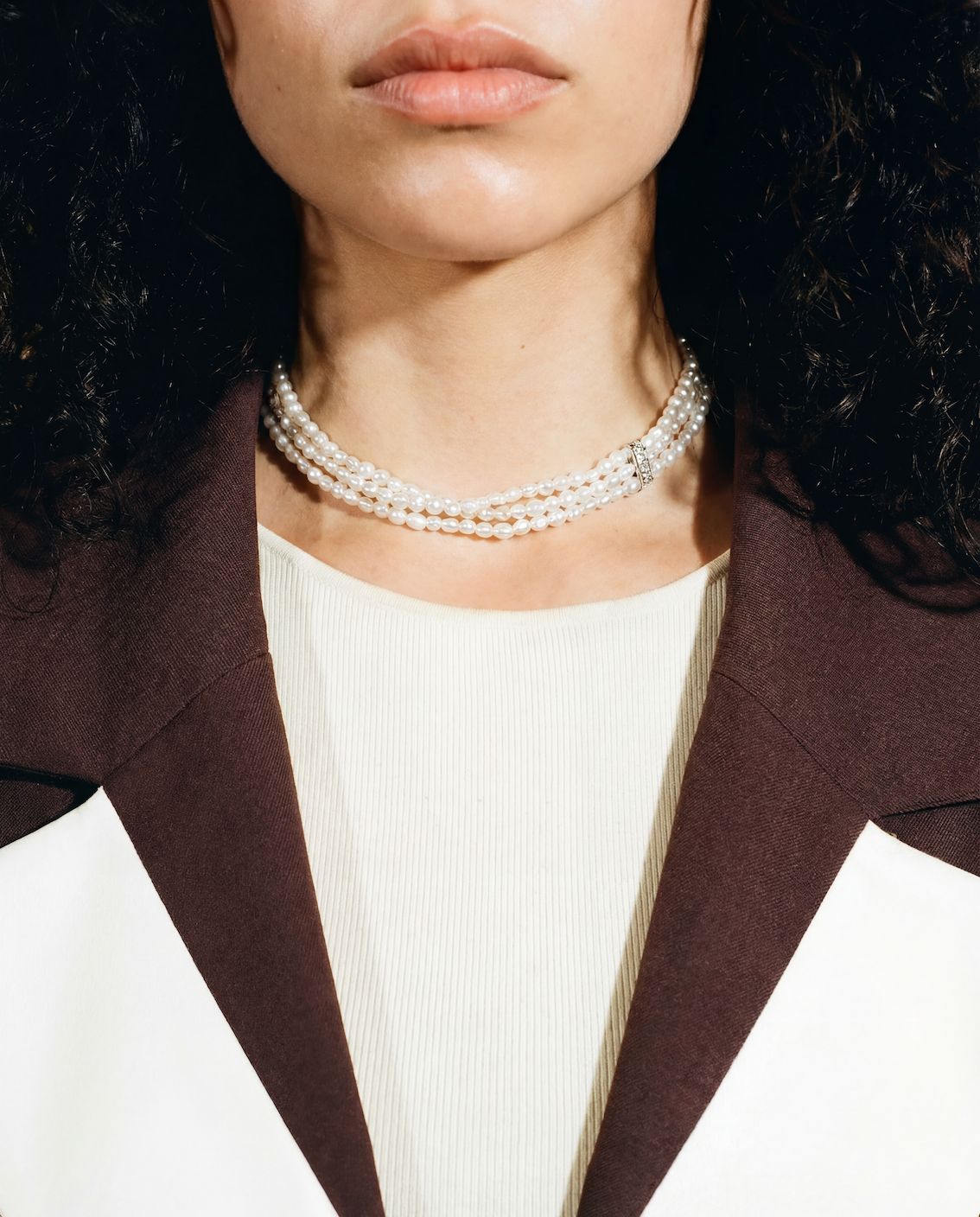 Choker Necklace Thin Pearl