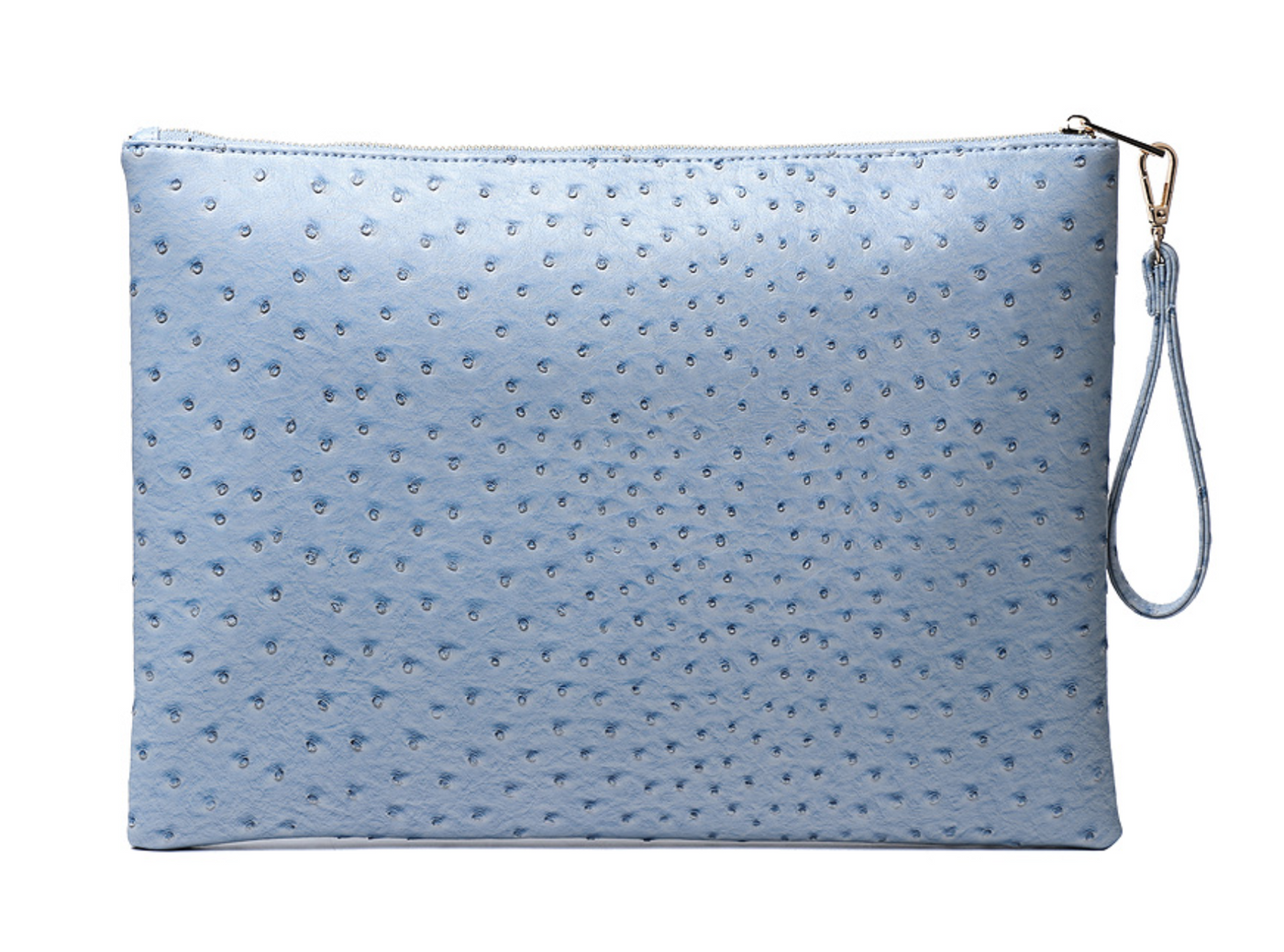 Grey Blue Ostrich Laptop Bag