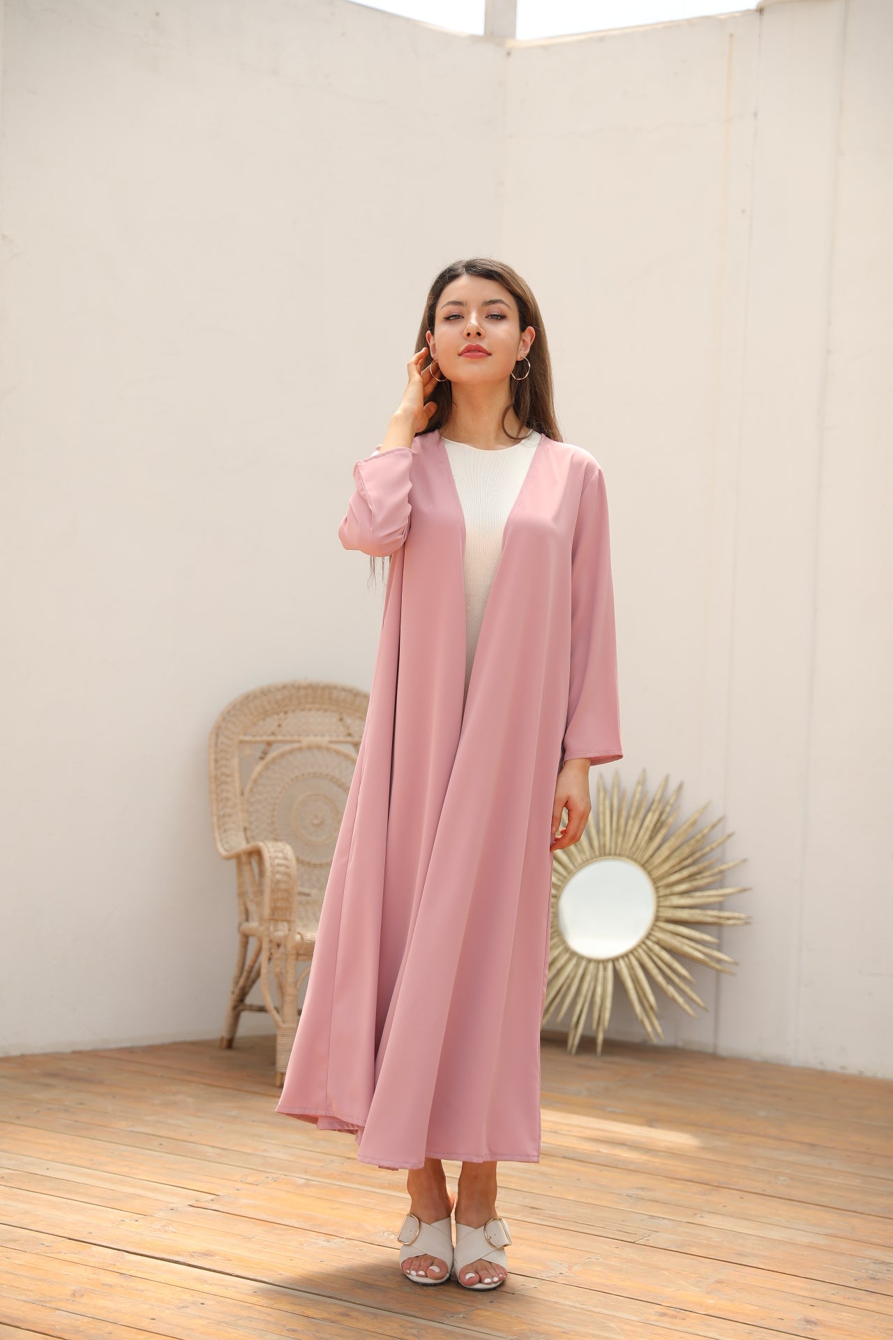 Flowy Blush Abaya