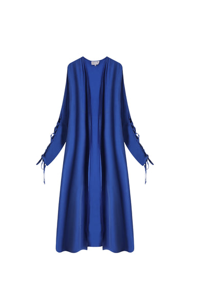 Blue Lace Sleeve Abaya