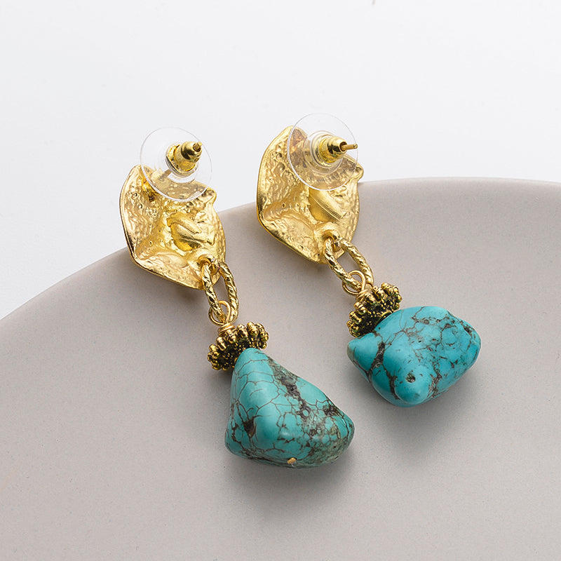 Drop Earrings with Turquoise stone